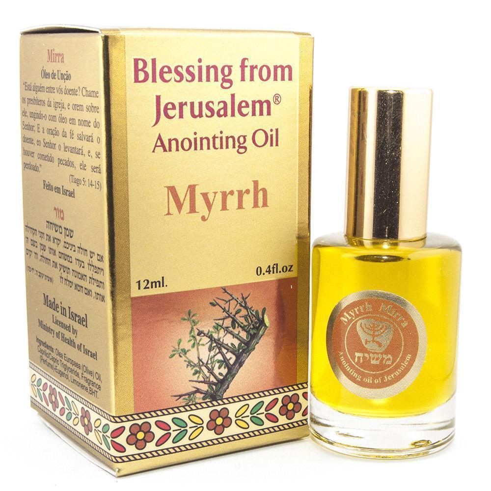 Ein Gedi Anointing Oil with Myrrh from Jerusalem - 0.4 fl.oz Holy Oil for Prayer, Blessings & Spiritual Ceremonies | Perfect for Religious Rituals, Home Worship & Sacred Anointings
