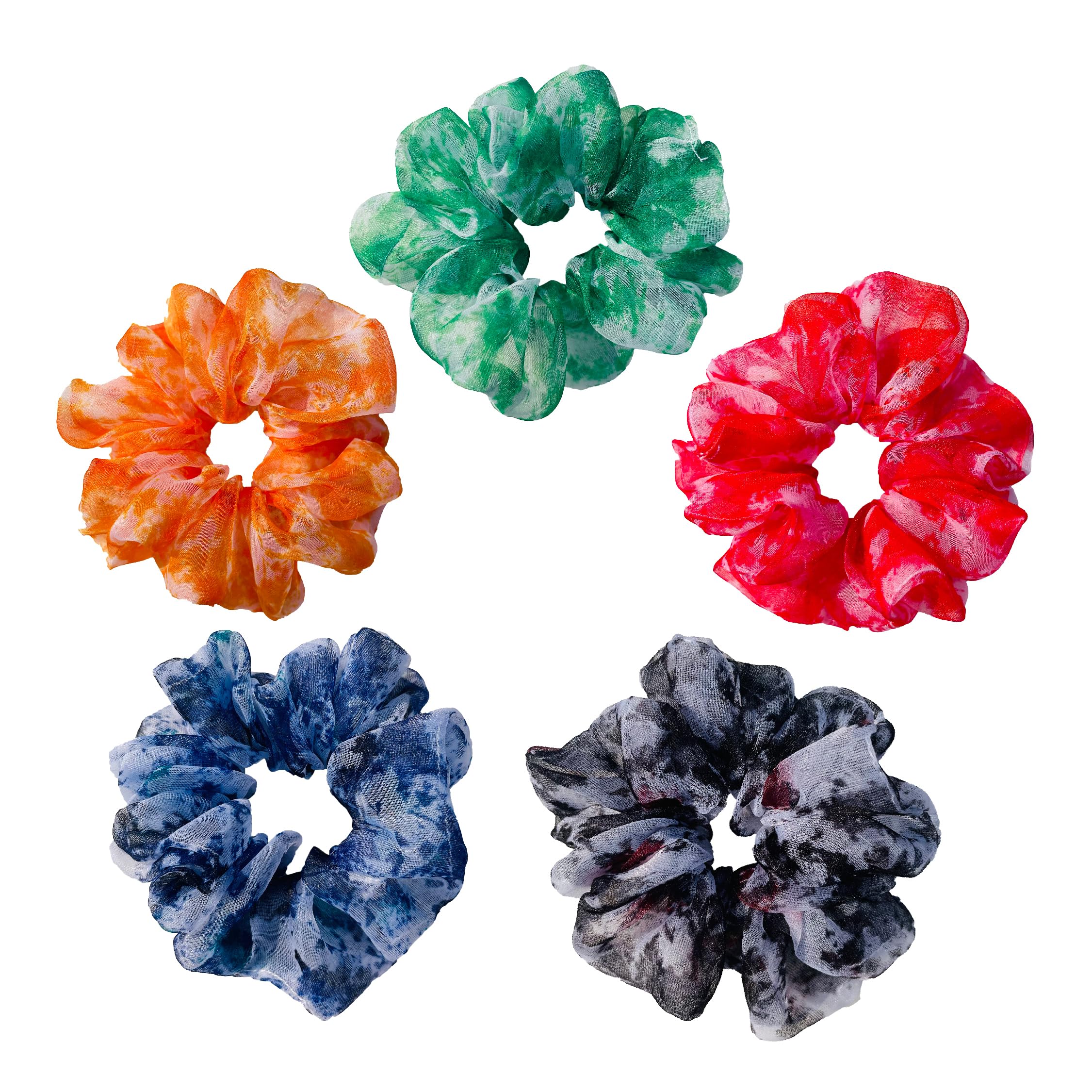 Premium Organza Scrunchies for Women & Girls - Stylish Hair Bands Set with Colorful Luxury Designs | Perfect for Everyday Wear, Parties, Workouts & Fashion Accessories