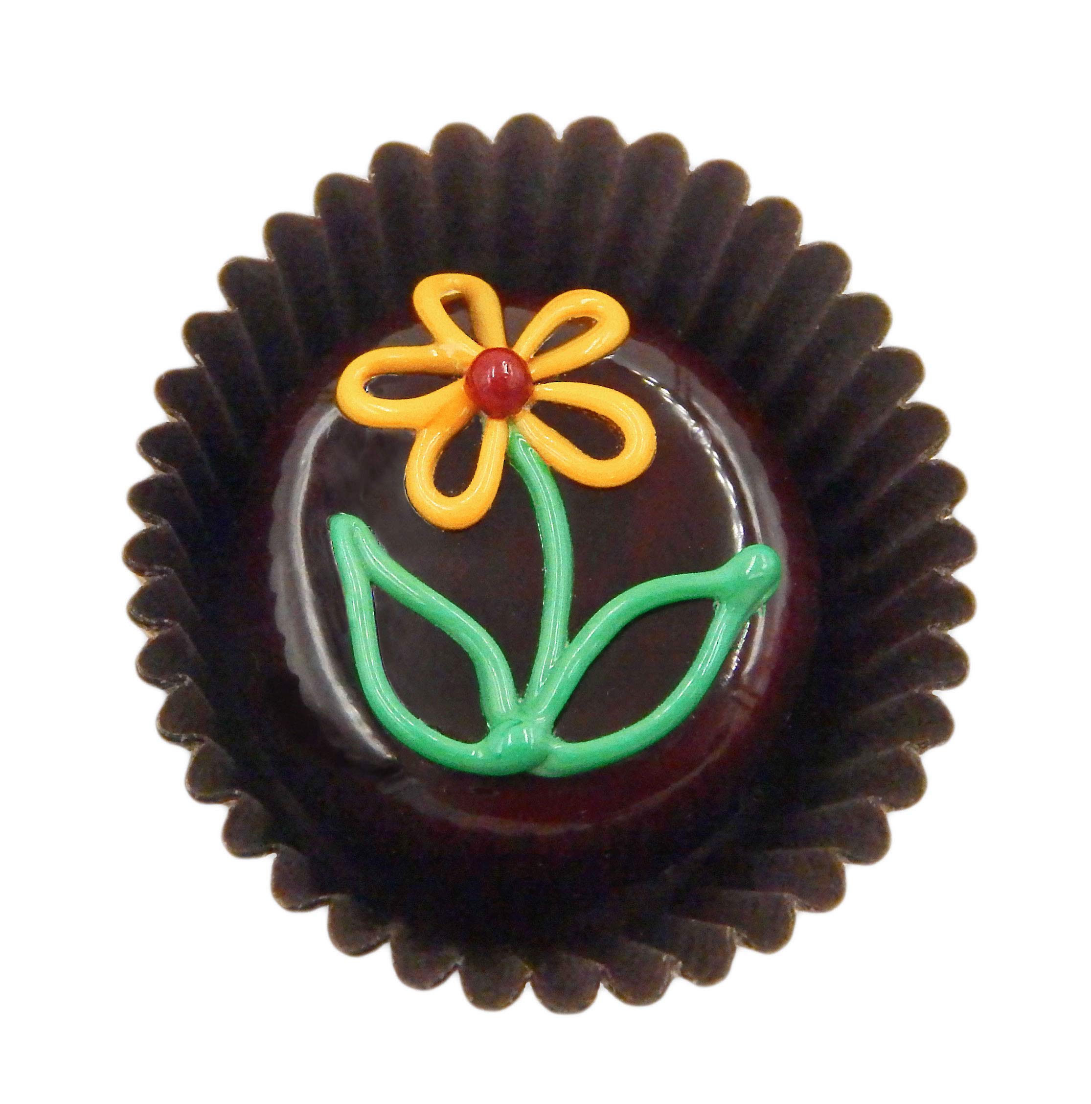 Handmade Glass Wildflower Chocolate Décor for Home & Gifts (Chocolate/Mango)