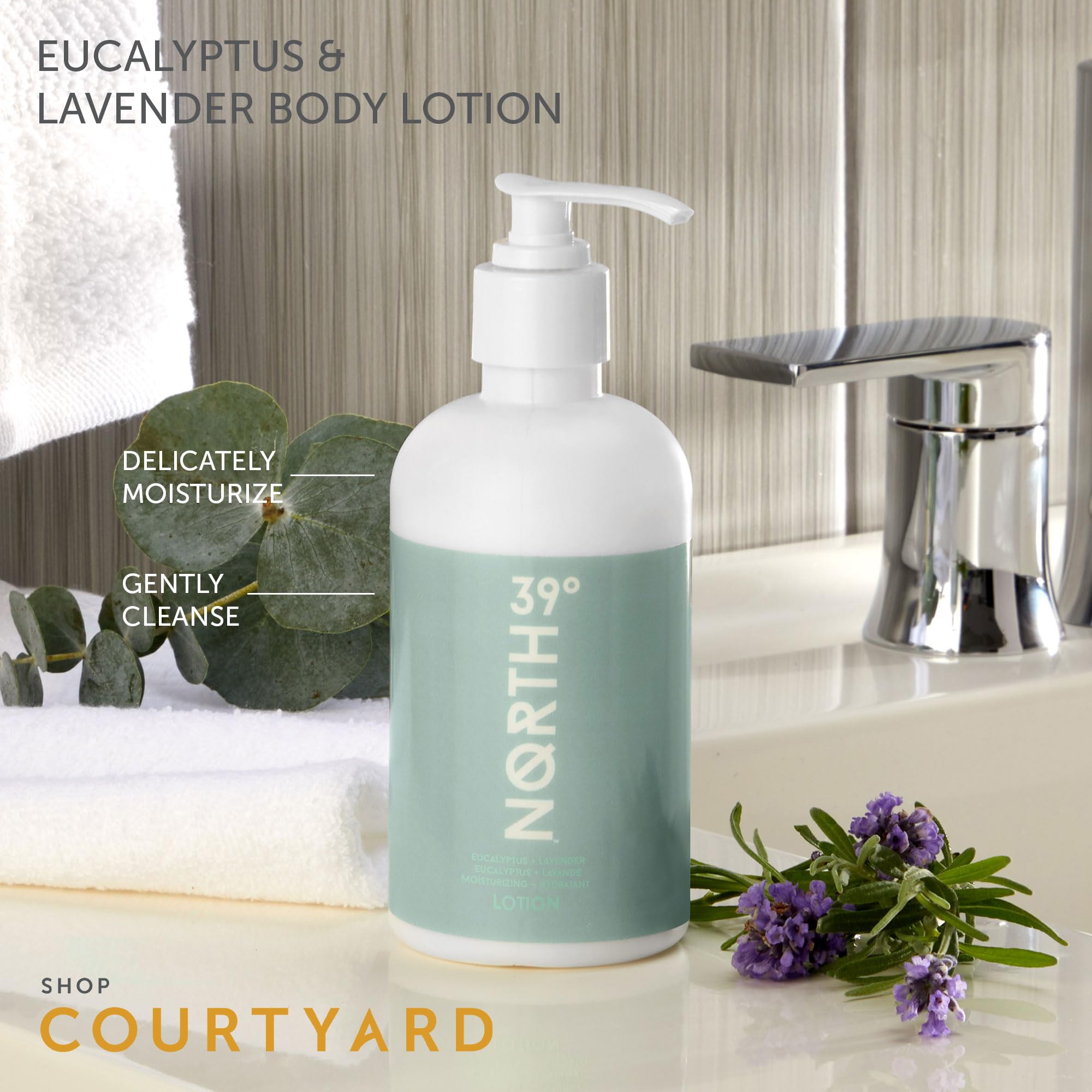 Eucalyptus & Lavender Scented Body Lotion - Hydrating & Moisturizing Natural Skin Care - 8.5oz for Dry Skin - Featured in Marriott Hotels - Perfect for Spa Day, Travel & Daily Use