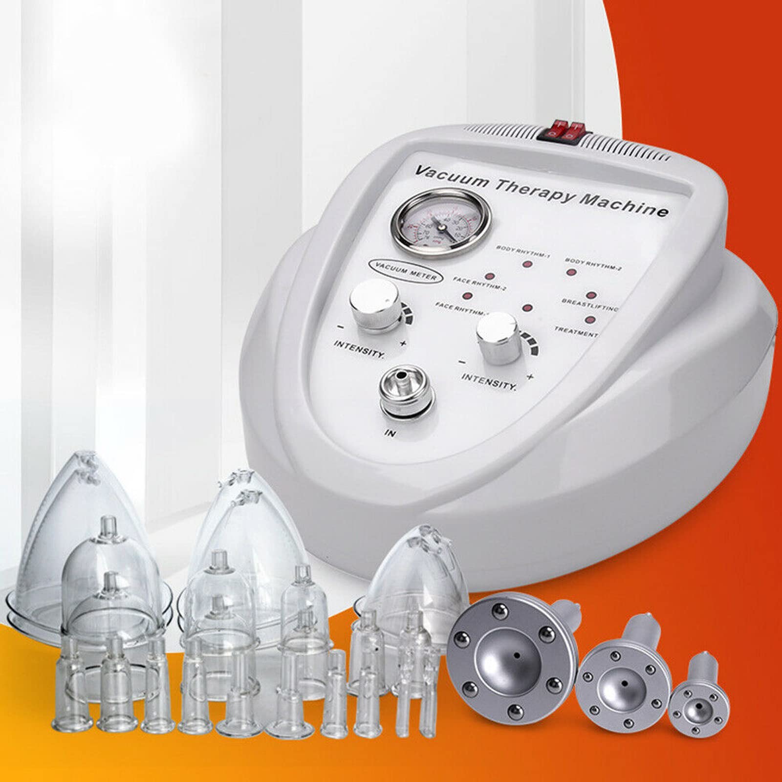 Professional Vacuum Therapy Machine for Body Sculpting & Shaping - Butt Vacuum Lift with 15 Silicone Cupping Cups - Perfect for Home Spa, Cellulite Reduction & Body Contouring