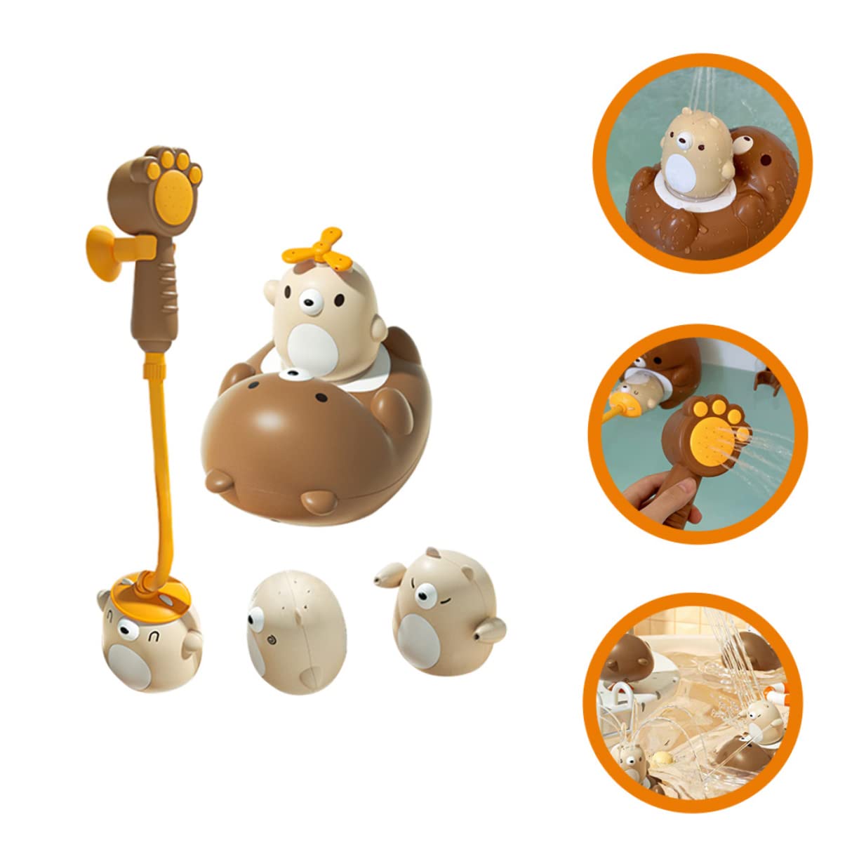 HEMOTON 3-Pack Waterproof Electric Shower Bear Bath Toys for Kids - Fun Electronic Bath Time Companion for Toddlers & Children (Ideal for Bathtub Play, Sensory Development & Gift Giving)