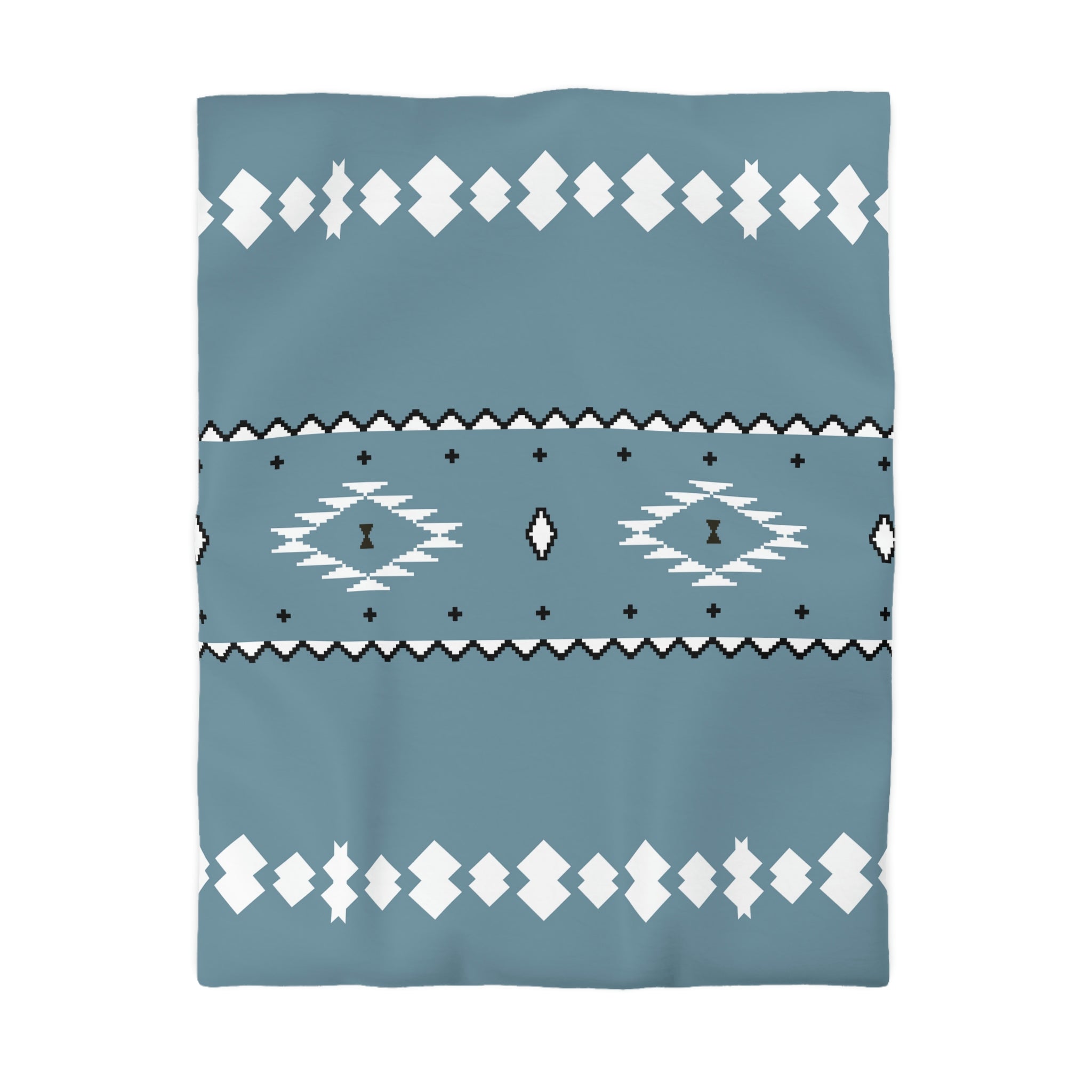 Premium Microfiber Duvet Cover Set - Soft Blue Sky Southwestern Pattern - Polyester Bedding with Invisible Zipper - Queen/King/Cal King Sizes - Perfect for Guest Rooms & Master Bedrooms