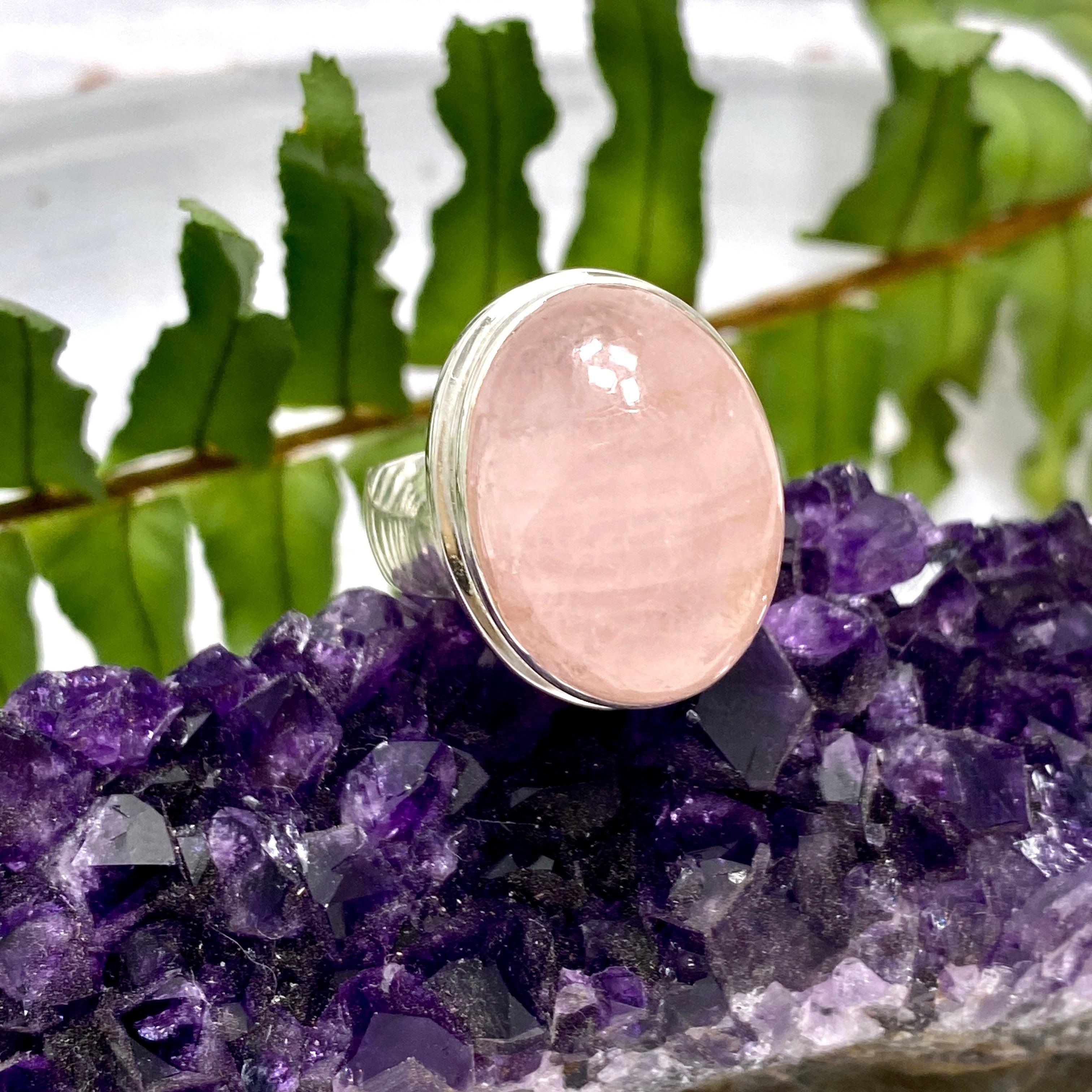 Morganite Oval Ring Size 8 - 14K Rose Gold Engagement Ring for Women, Elegant Gemstone Jewelry Gift for Brides, Anniversaries & Special Occasions