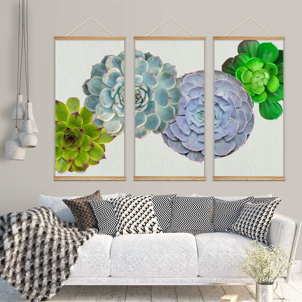 Wall26 Green Plants Canvas Wall Art - 3-Panel Framed Poster Prints 18