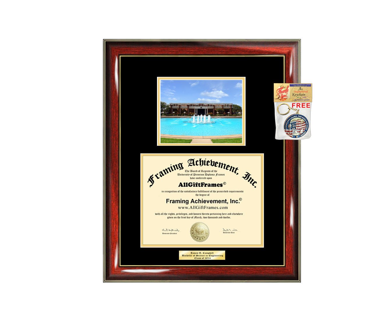 UCF Graduation Diploma Frame - Custom Engraved University of Central Florida Degree Display for Bachelor, Masters, MBA, PhD | Perfect Graduation Gift Idea for Students | Office, Home, or Dorm Decor