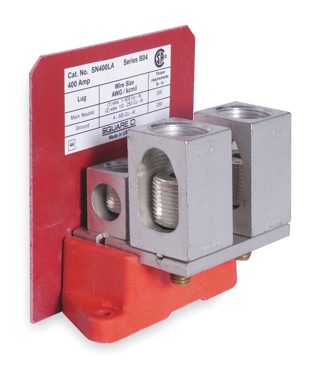 Schneider Electric SN400LA Neutral Assembly - Insulated Groundable Neutral Bar for Electrical Panels | Ideal for Residential & Commercial Wiring Projects