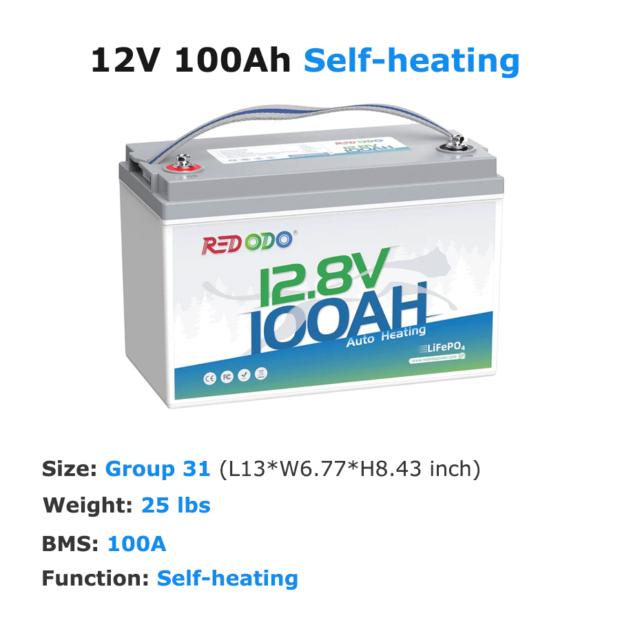 Redodo 12V 100Ah LiFePO4 Deep Cycle Battery - Solar Power, RV, Marine & Off-Grid Energy Storage Solution | Perfect for Camping, Boating & Emergency Backup Power