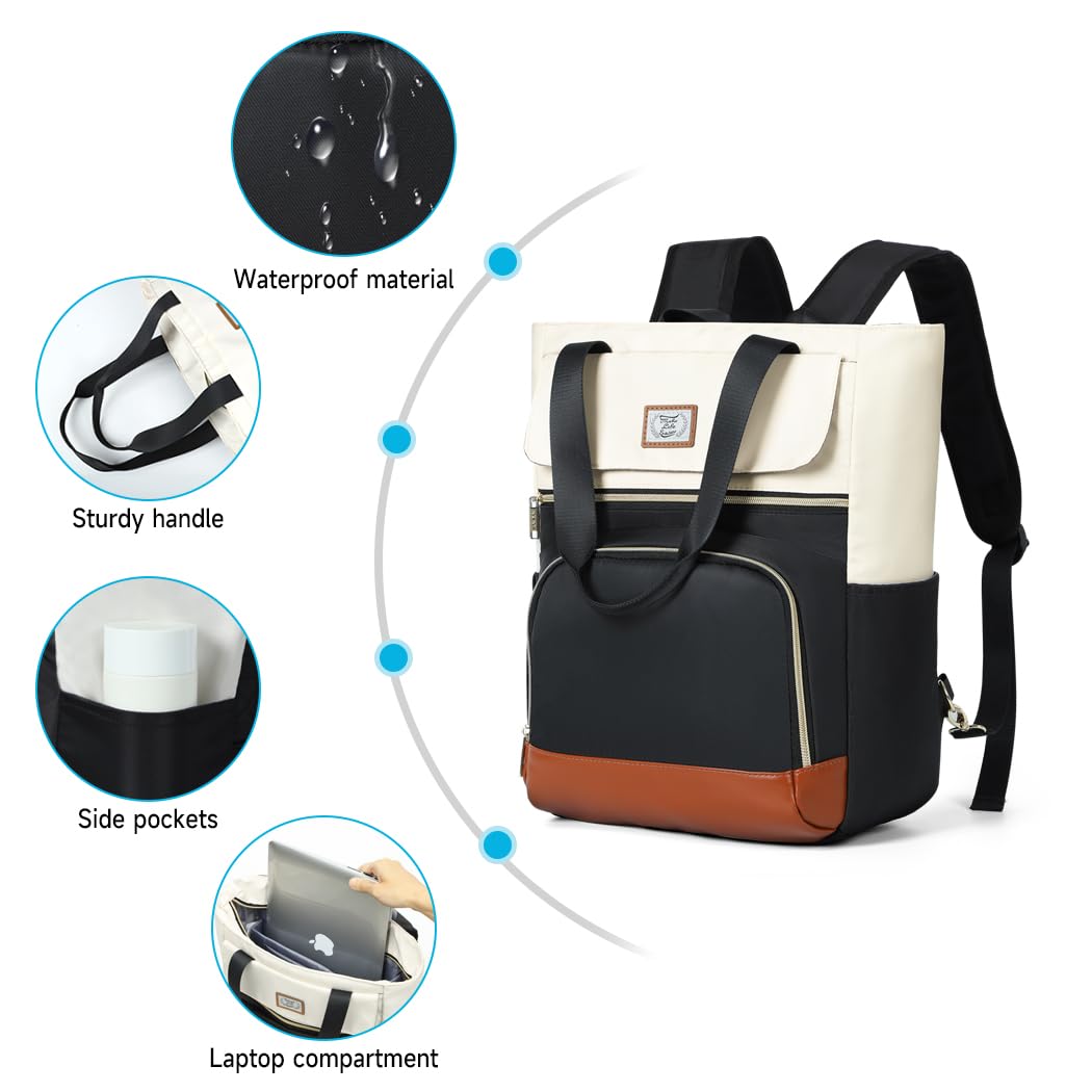 Women's Travel Backpack with Laptop Compartment & 3 Packing Cubes - Convertible College & Work Backpack (Black) | Perfect for Business Trips, Commuting & Campus Life