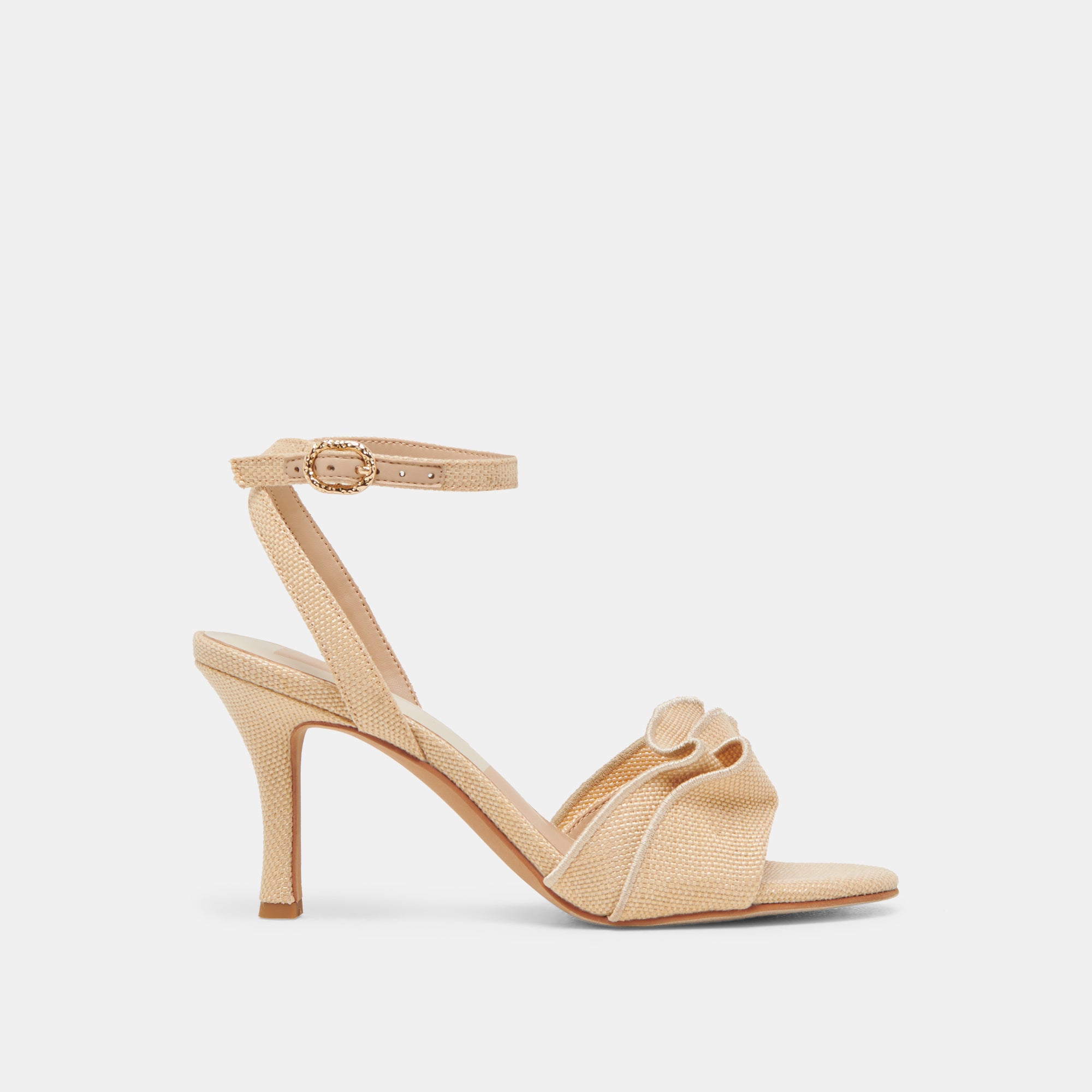 LUNETE Women's Natural Woven Raffia Heels - Comfortable Summer Wedge Sandals for Beach, Party & Casual Outfits