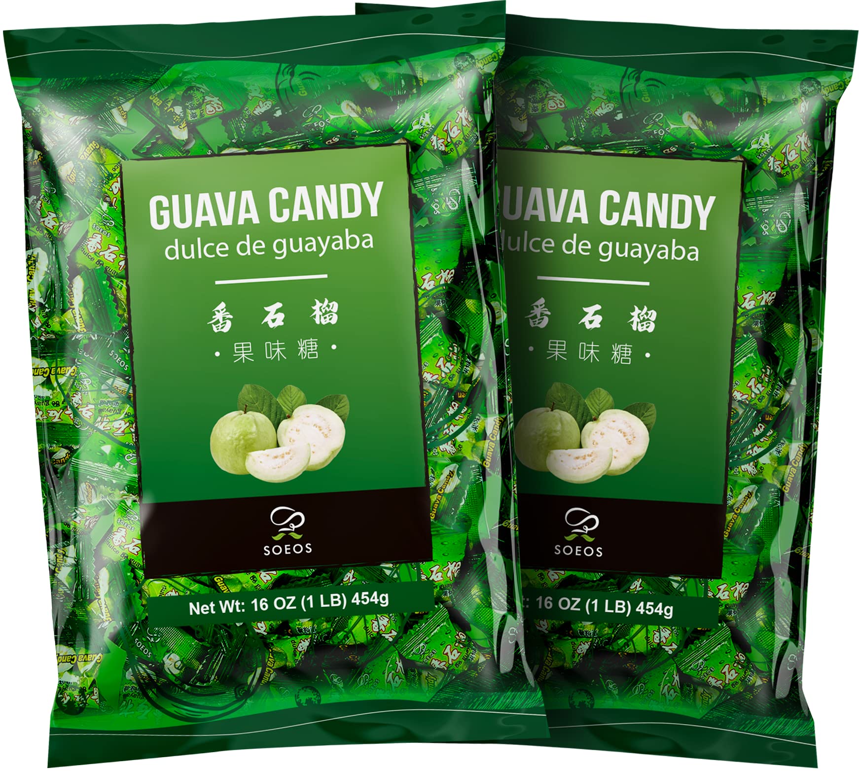Soeos Guava Candy - Classic Chinese Guava Hard Candy - 32 oz (Pack of 2) - Perfect for Holidays, Parties & Gifts - Sweet Tropical Flavor for Snacking & Desserts