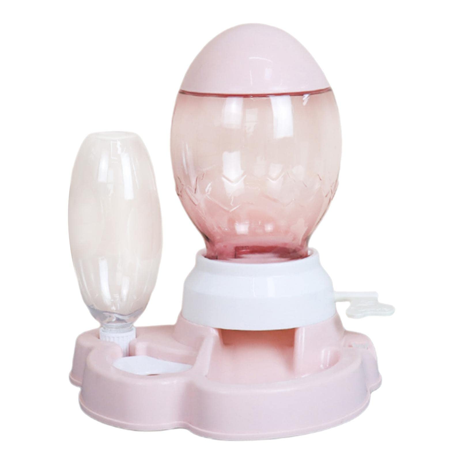 Automatic Cat and Dog Feeder with Gravity Water Bowl - Large Capacity Pet Food Dispenser Set in Pink - Perfect for Home, Office, and Travel Use