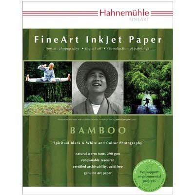 Hahnemuhle Fine Art Bamboo Fiber Inkjet Paper - Natural White, Smooth Warm Tone, 290gsm, 8.5x11 Inches, 25 Sheets - Perfect for Art Prints, Photography & Professional Presentations