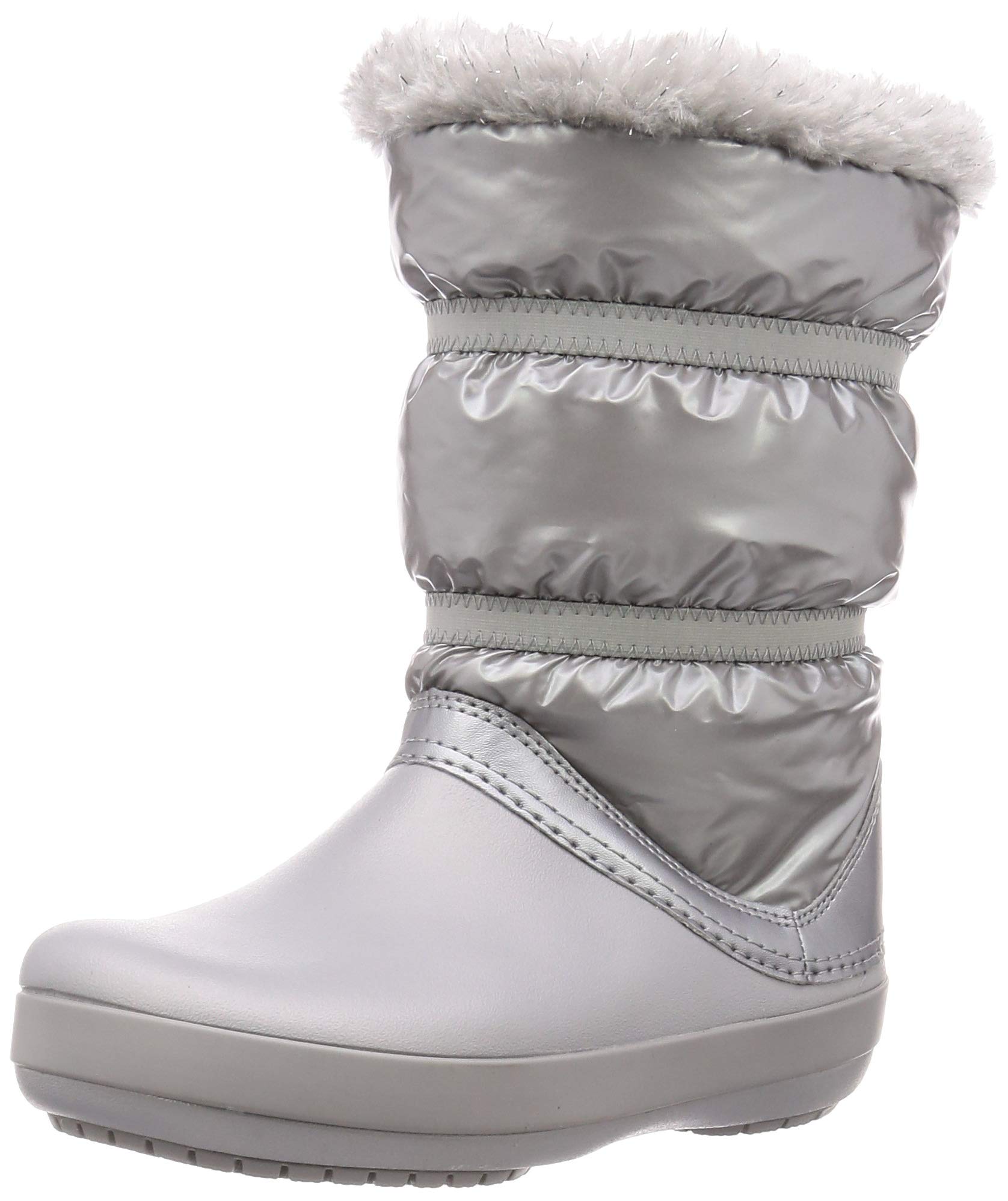 Crocs Crocband LodgePoint Metallic Boot for Kids - Waterproof Winter Snow Boots for Boys & Girls - Comfortable & Warm for Outdoor Play, Snowy Days & Winter Adventures