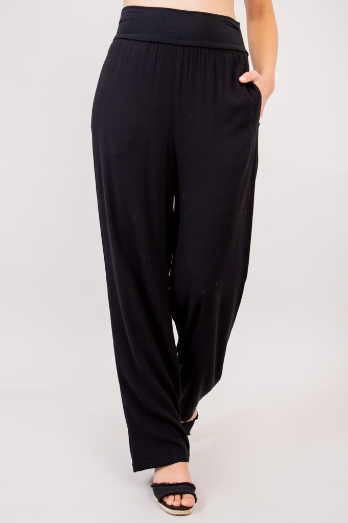 Landon Men's Linen Bamboo Pants - Black - Comfortable & Breathable for Summer, Travel & Casual Wear