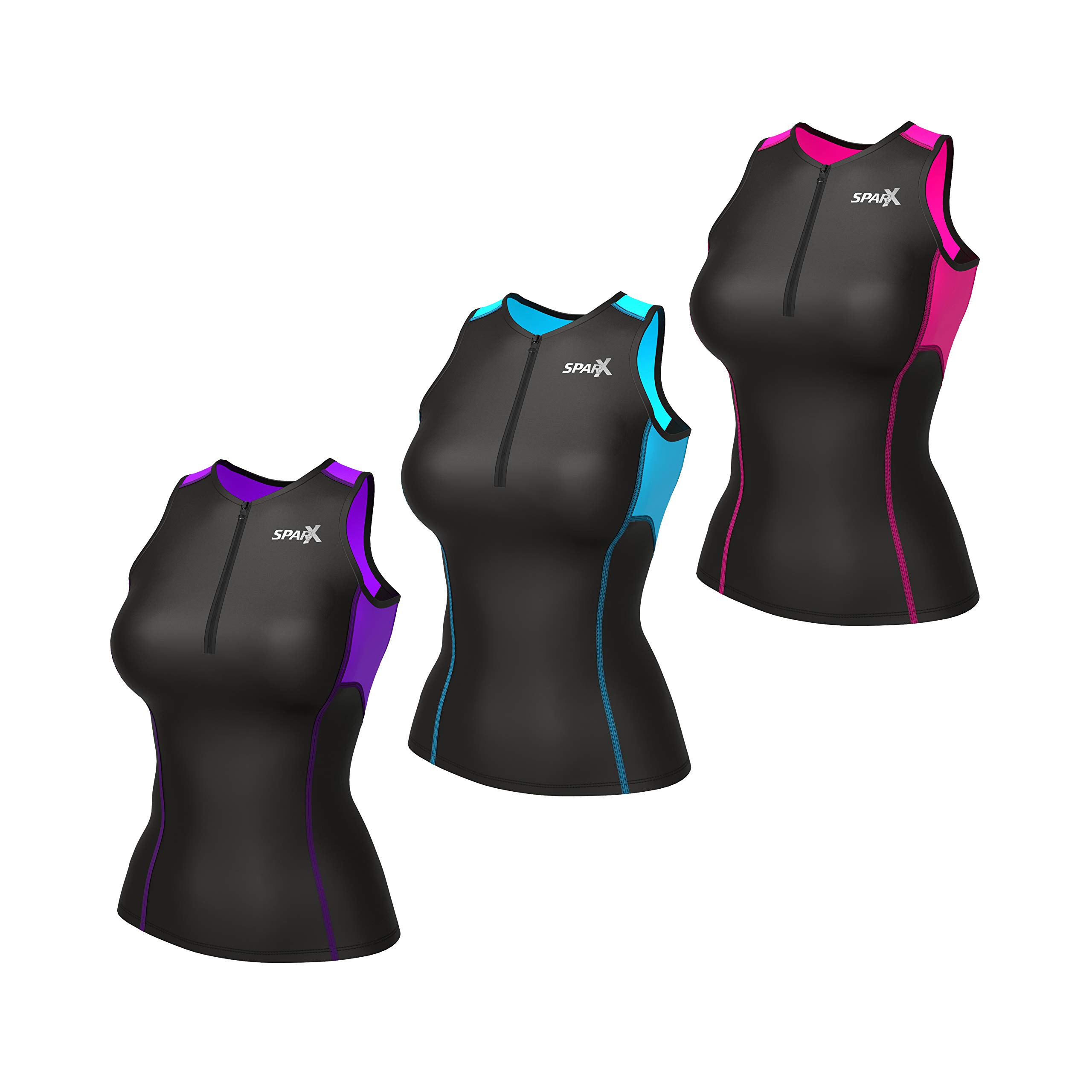 Sparx Women's Performance Triathlon Tank Top - Breathable Quick-Dry Workout Shirt for Swim, Bike, Run - Ideal for Triathlons, Cycling, Running & Gym Training