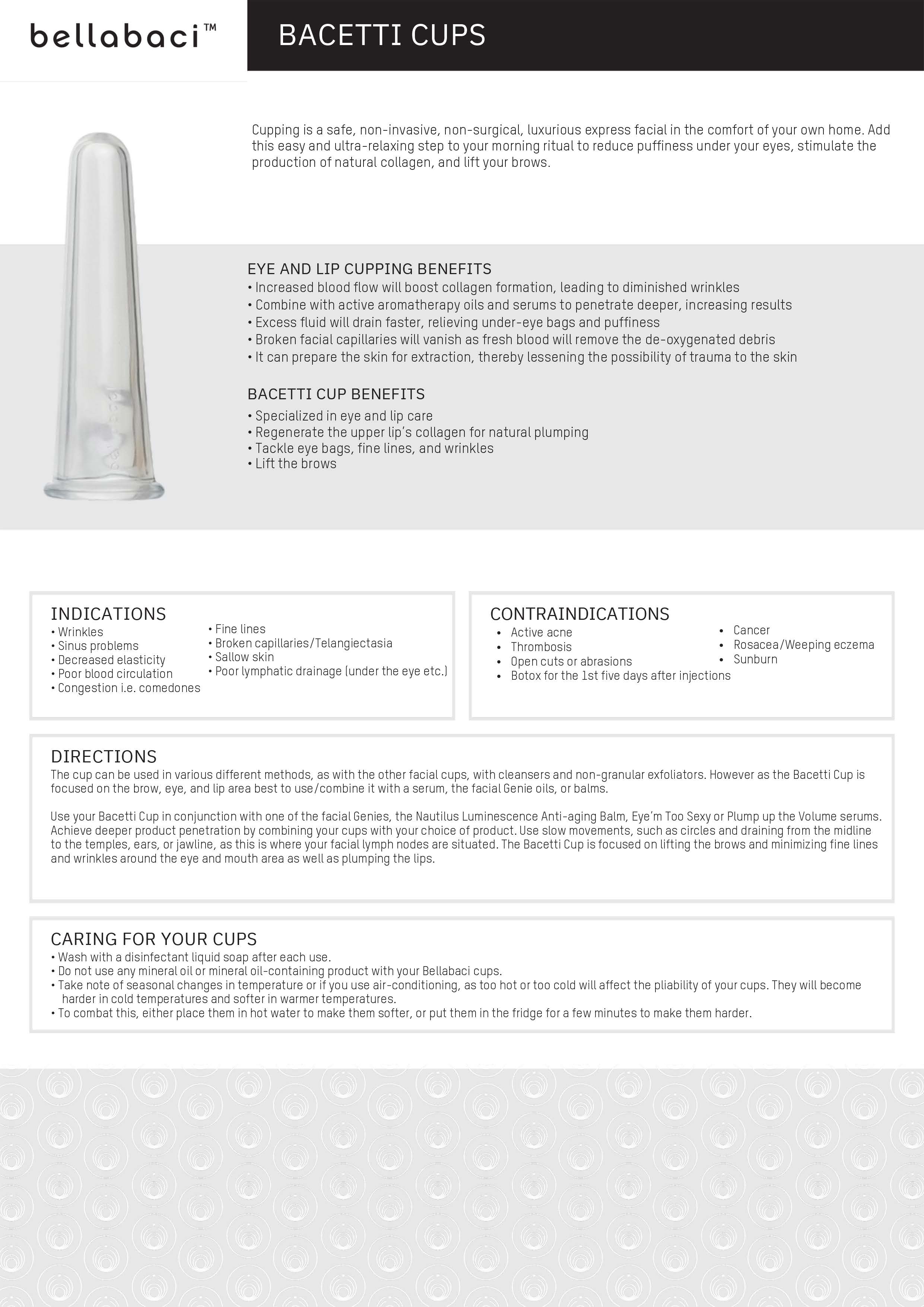Bellabaci Professional Bacetti Eye & Lip Cup with Circuflow Sample Kit - Anti-Aging Facial Massage Tool for Dark Circles & Wrinkles - Perfect for Spa, Home Skincare & Beauty Routine