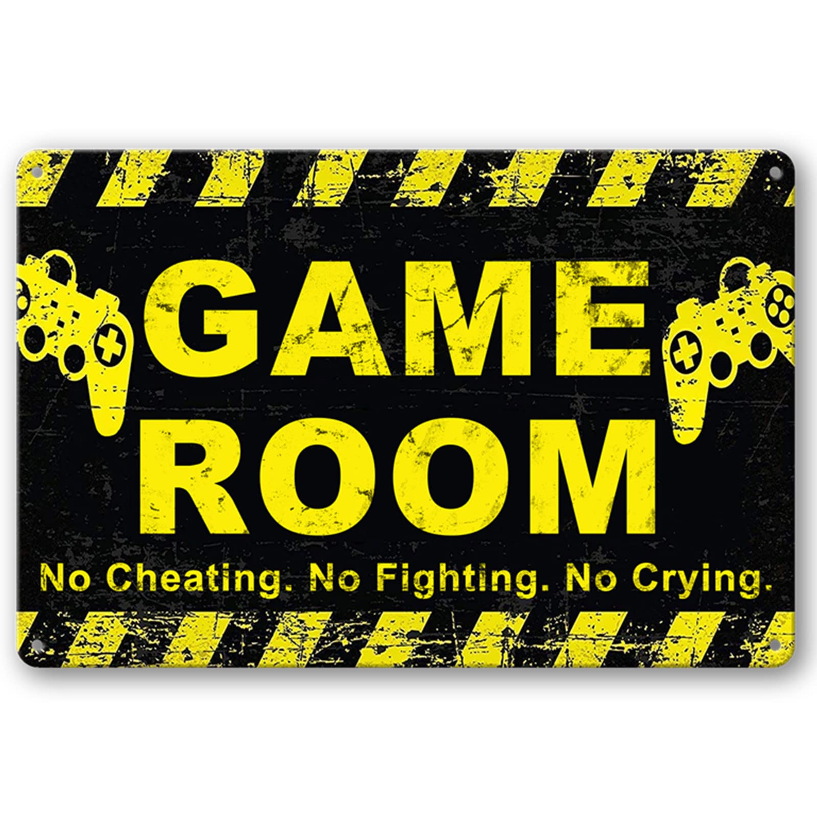 Vintage Metal Game Room Signs for Men - 8x12 Inch Retro Video Game Wall Decor & Man Cave Accessories - Perfect for Gaming Rooms, Basements, and Home Theaters