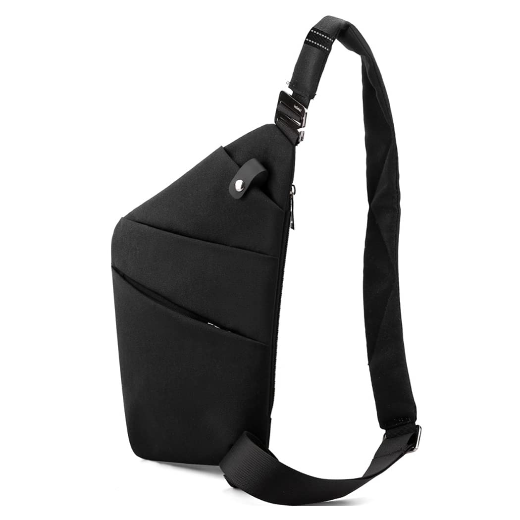 Anti-Theft Sling Crossbody Bag for Women & Men - Waterproof & Slim Flex Purse with Secure Design - Perfect for Travel, Gym & Daily Use (Black, Right Shoulder)