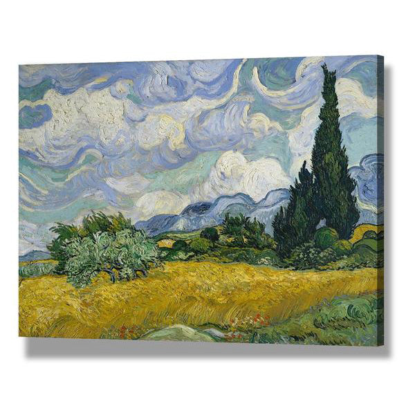 Wheat Field with Cypresses