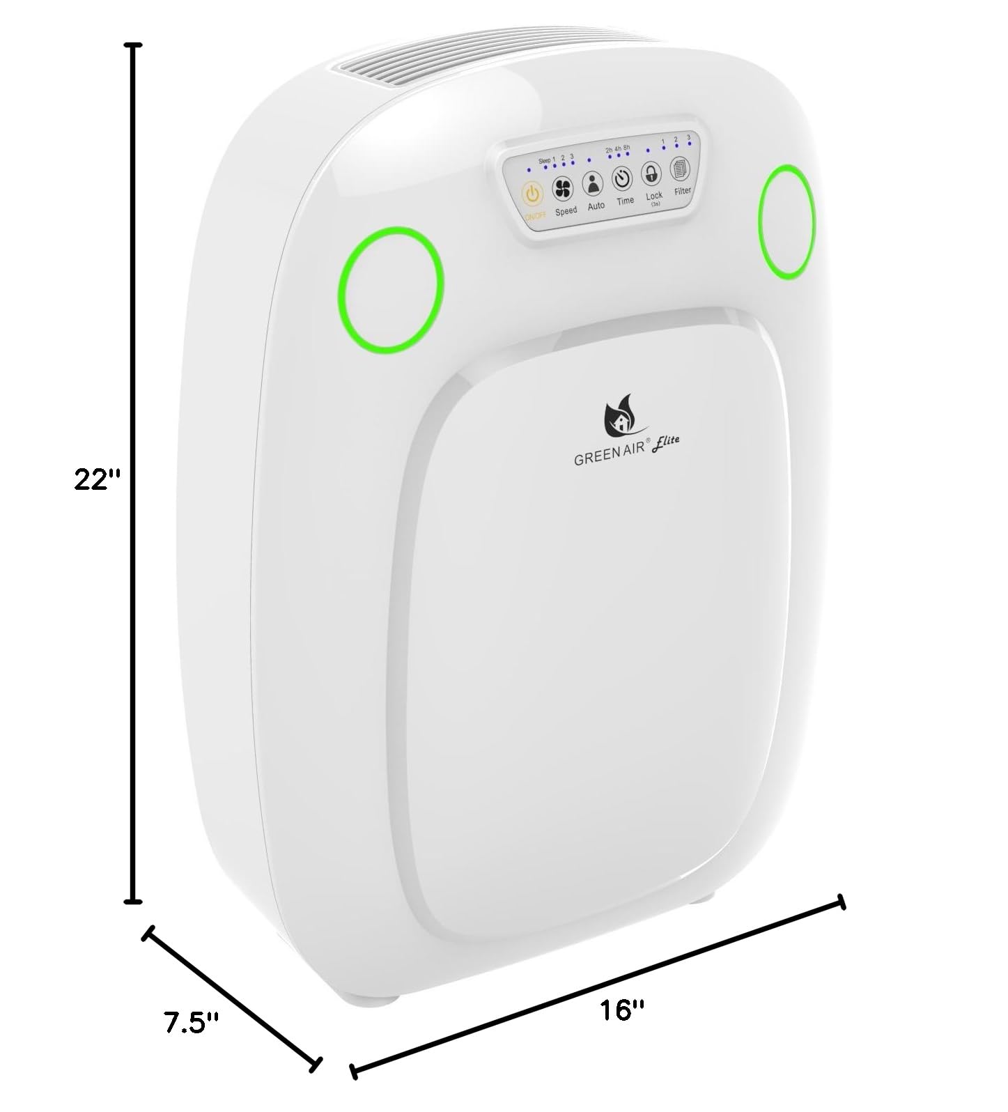 Green Air Elite HEPA Air Purifier with IonCluster Technology - 600 Sq Ft Coverage for Large Rooms | Removes Allergens, Pet Dander, Odors, Mold, Dust, Germs & Smoke | Ideal for Home, Office & Bedroom Air Purification