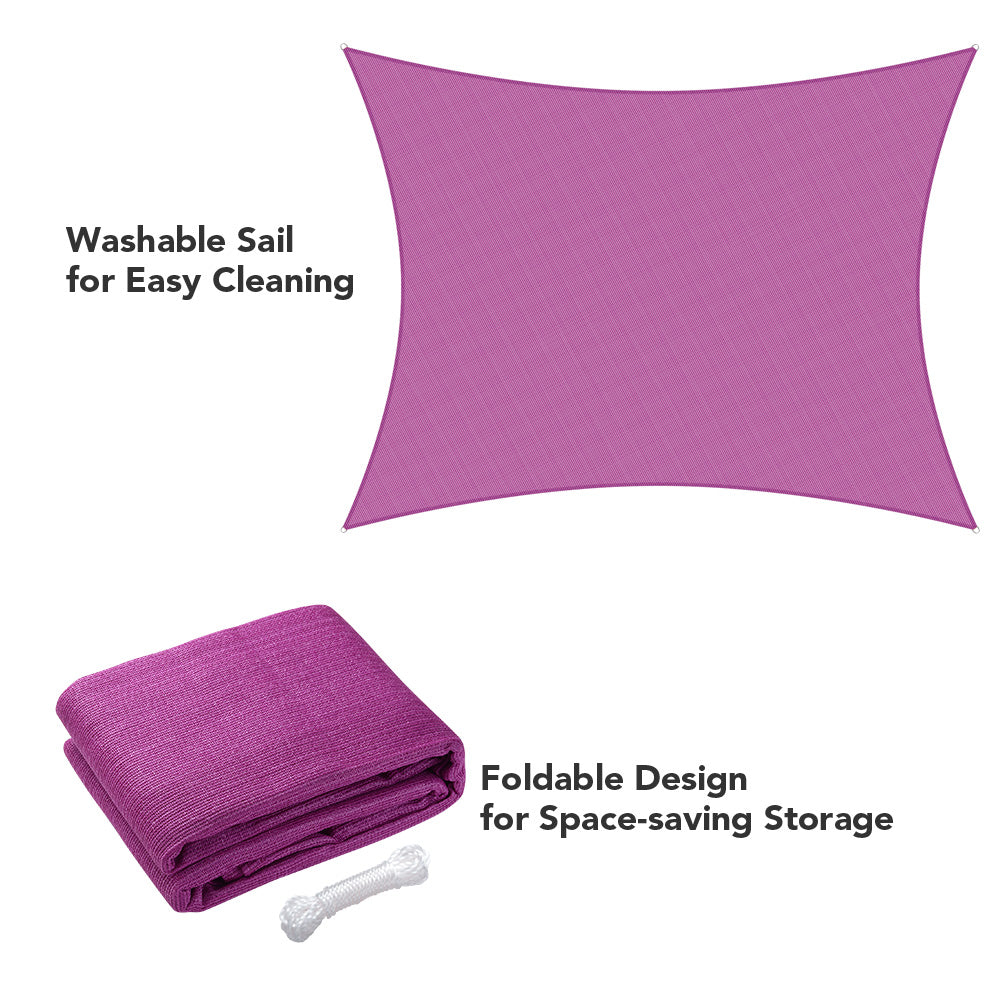 16'x12' Rectangle Outdoor Sun Shade Sail Canopy - UV Protection Patio Cover for Backyard, Pool, Garden, and Deck - TheLAShop