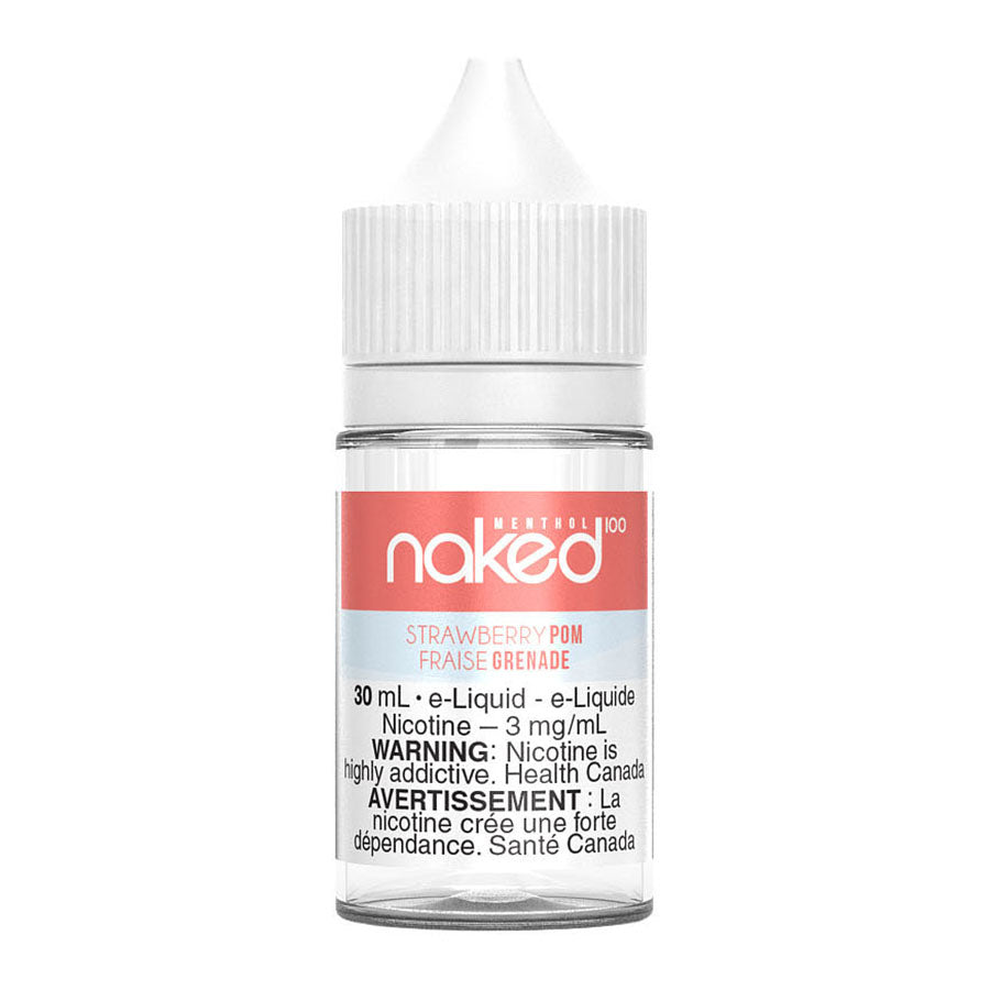 Naked100 Freebase E-Liquid - Strawberry Pomegranate Menthol 30ml | Refreshing Vape Juice for All-Day Vaping & Cloud Chasing