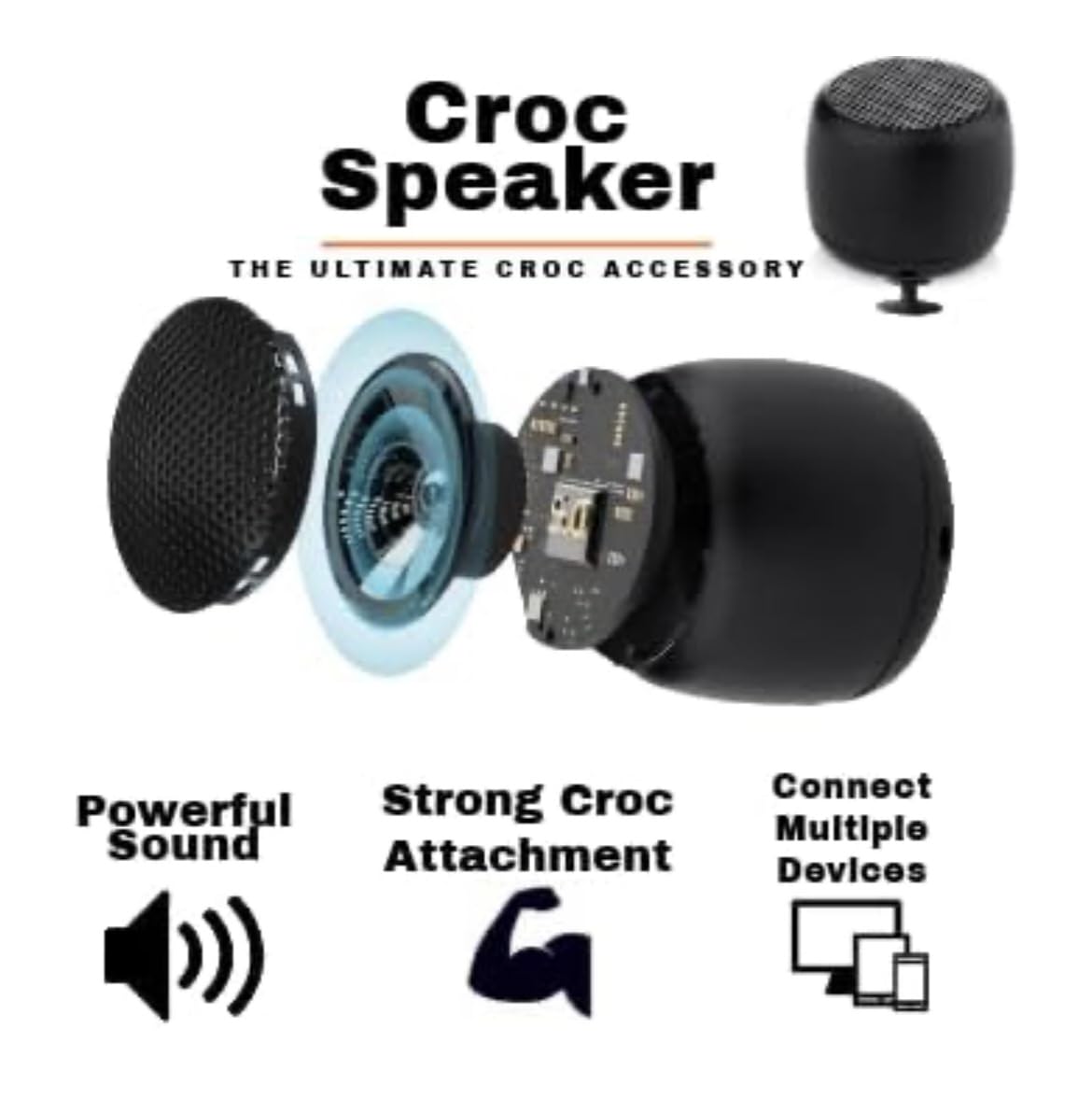 Wireless Bluetooth Shoe Speaker for Crocs - Pink Portable Footwear Audio Charm | Hands-Free Music Player for Walking, Running & Outdoor Activities