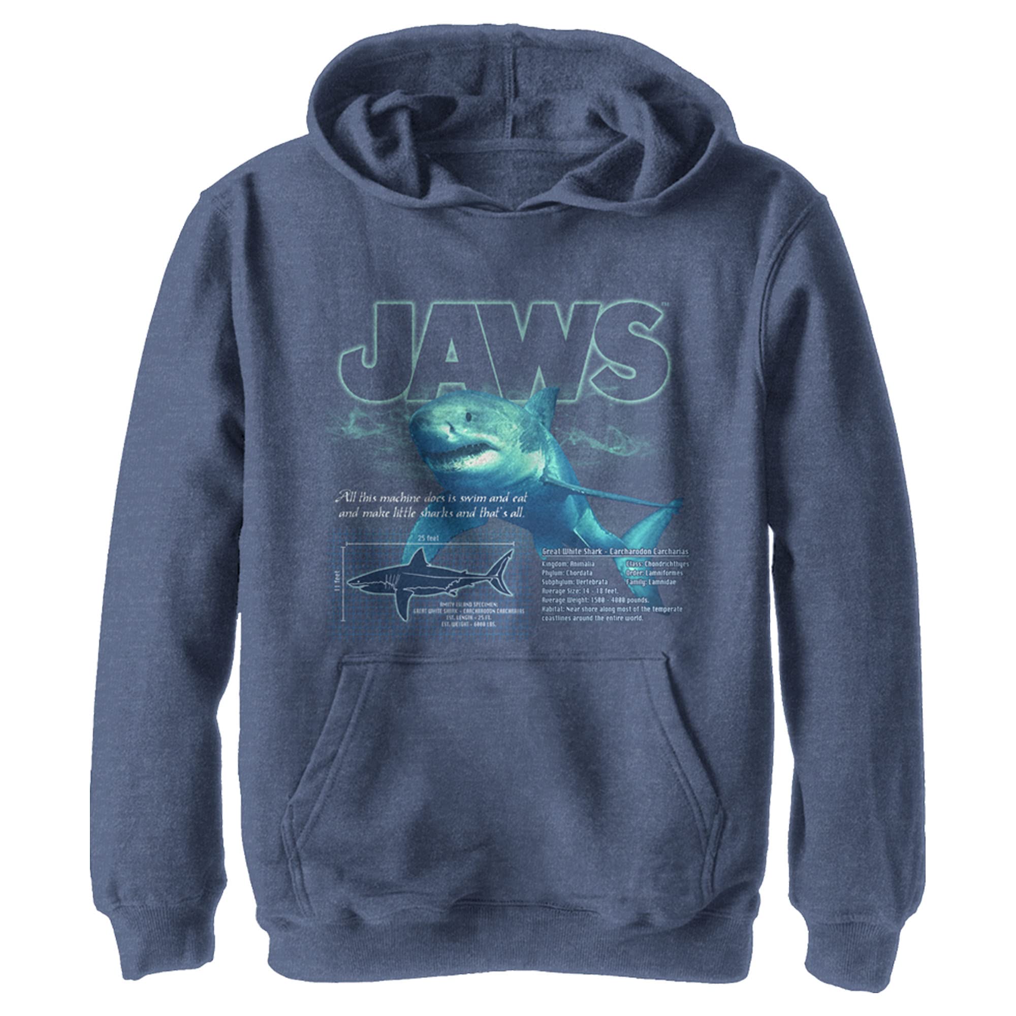 Kids Jaws Shark Hoodie - Blueprint Pullover for Play & School