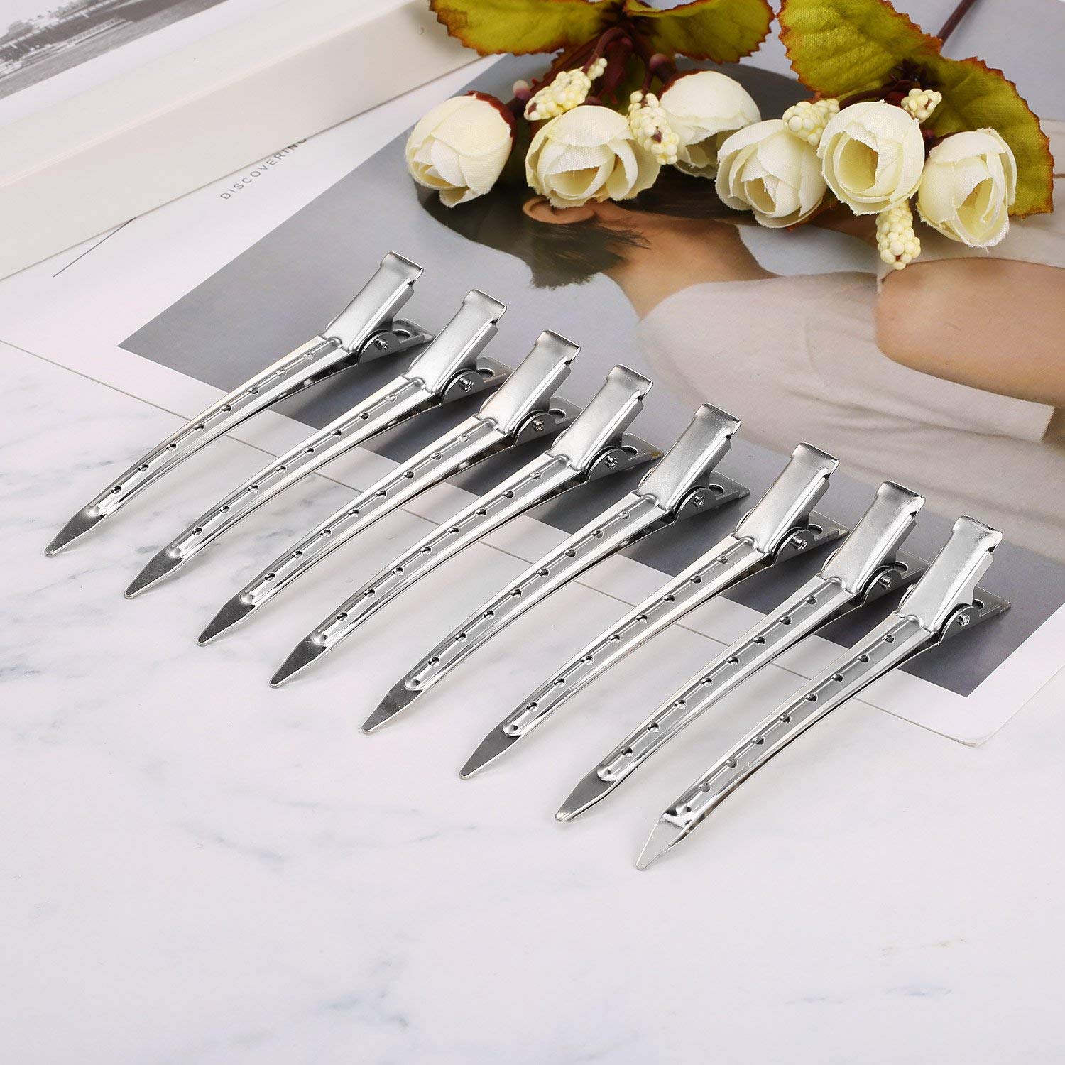 10Pcs Professional Hair Comb Set - Tail Comb, Dressing Comb, Wide & Fine Tooth Combs for Styling - Unisex Salon & Home Use with 6 Hair Section Clips - Perfect for Hair Styling, Detangling & Sectioning at Home or Salon