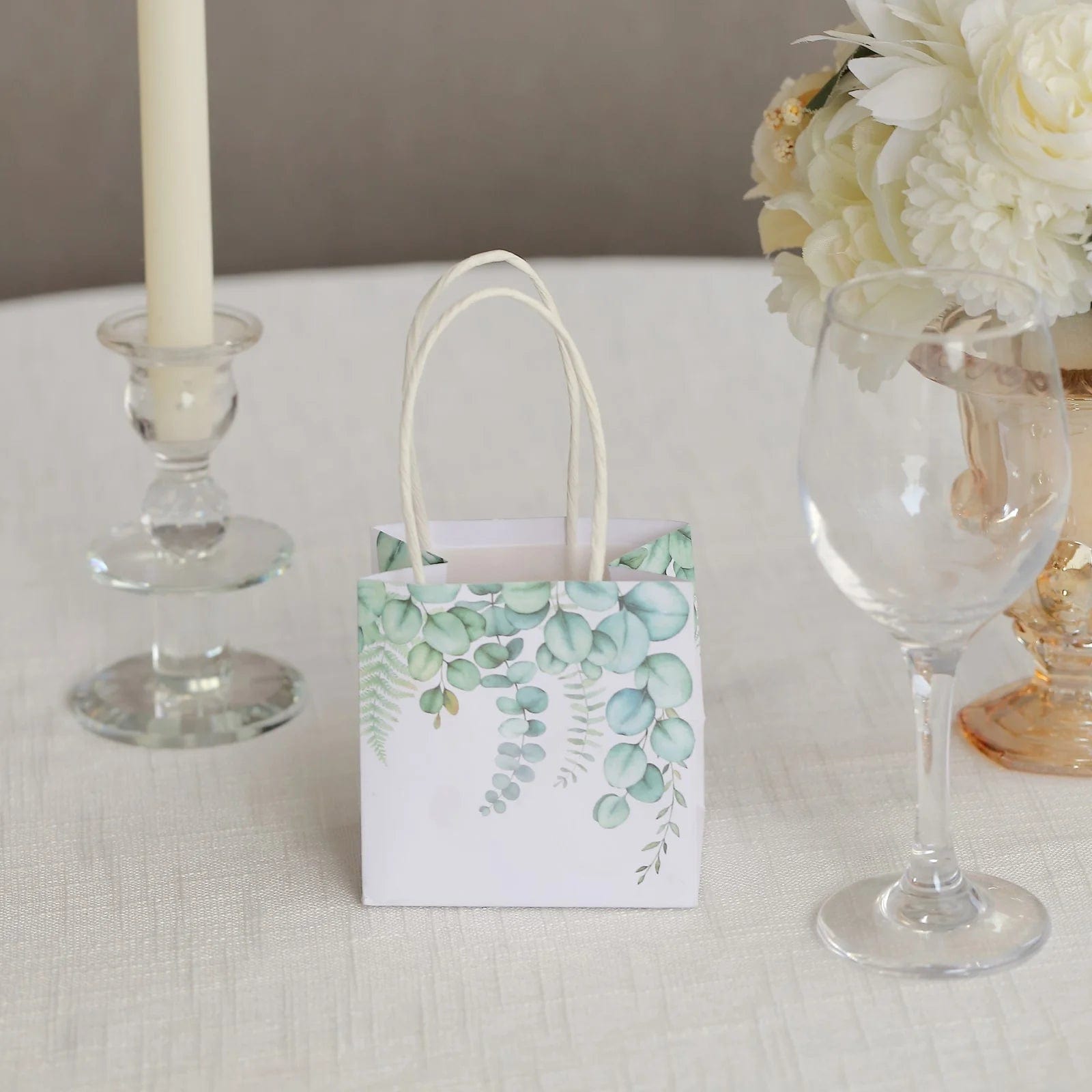 12 Pack Floral Print Gift Bags with Handles - Elegant Party Favor Bags for Weddings, Baby Showers & Birthday Celebrations