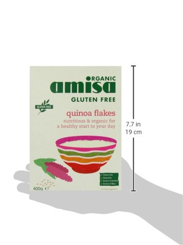Amisa Organic Gluten Free Quinoa Flakes - 3 Pack | Healthy Breakfast Cereal Alternative | Perfect for Smoothie Bowls, Baking & Vegan Recipes