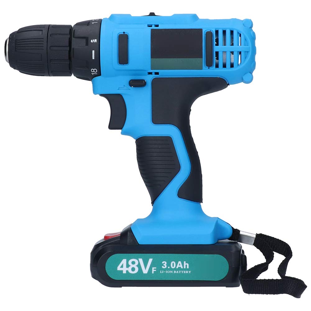 48V Cordless Impact Hammer Drill with Rechargeable Battery - Adjustable Power Tool for DIY & Construction - US Plug (100-240V AC) - Perfect for Woodworking, Metal Drilling & Home Renovation Projects