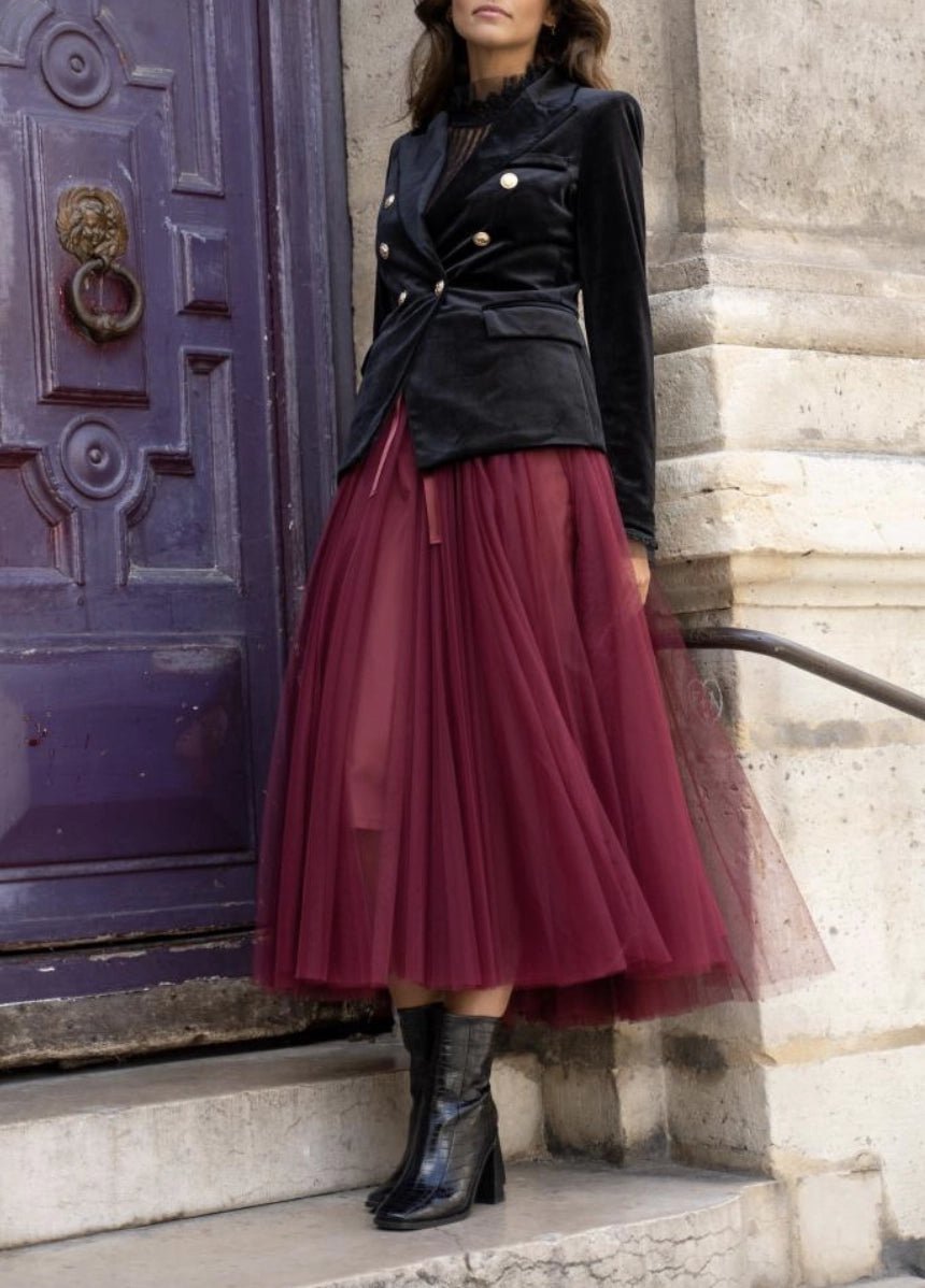 Aria Long Tulle Skirt - Elegant Flowy Maxi Skirt for Women | Perfect for Weddings, Parties & Special Occasions