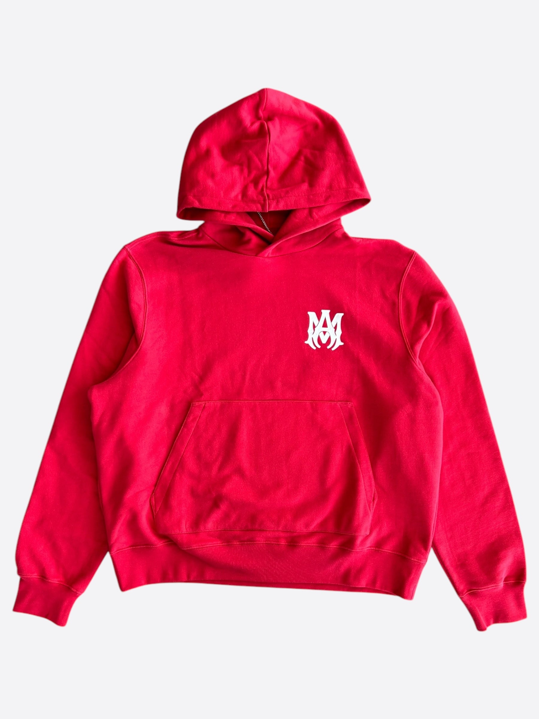Amiri Red & White MA Logo Hoodie for Men - Streetwear Fashion Pullover Sweatshirt - Perfect for Casual Wear & Urban Style Outfits