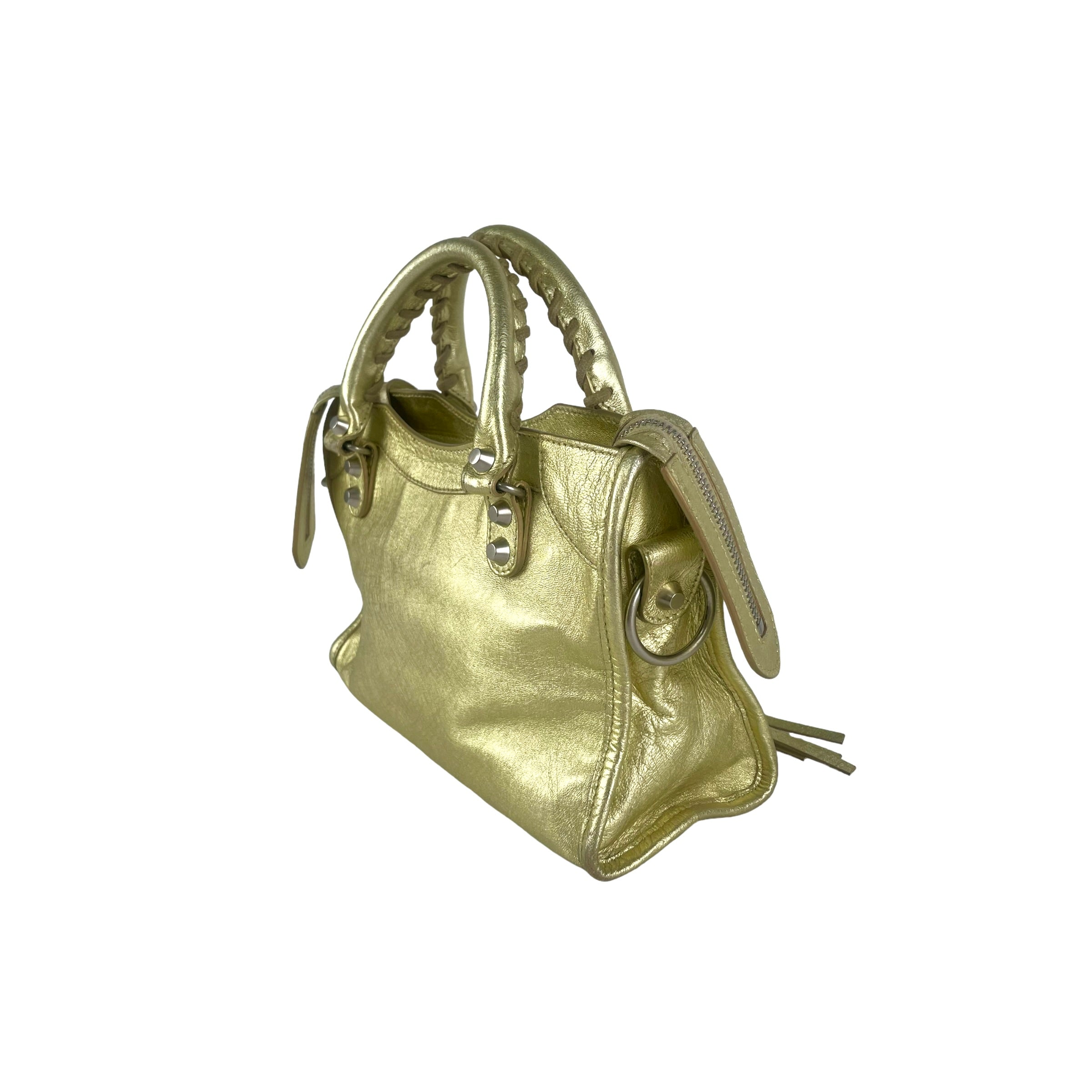 Balenciaga City Mini Gold Crossbody Bag - Luxury Designer Handbag for Women | Perfect for Everyday Use, Travel & Night Out