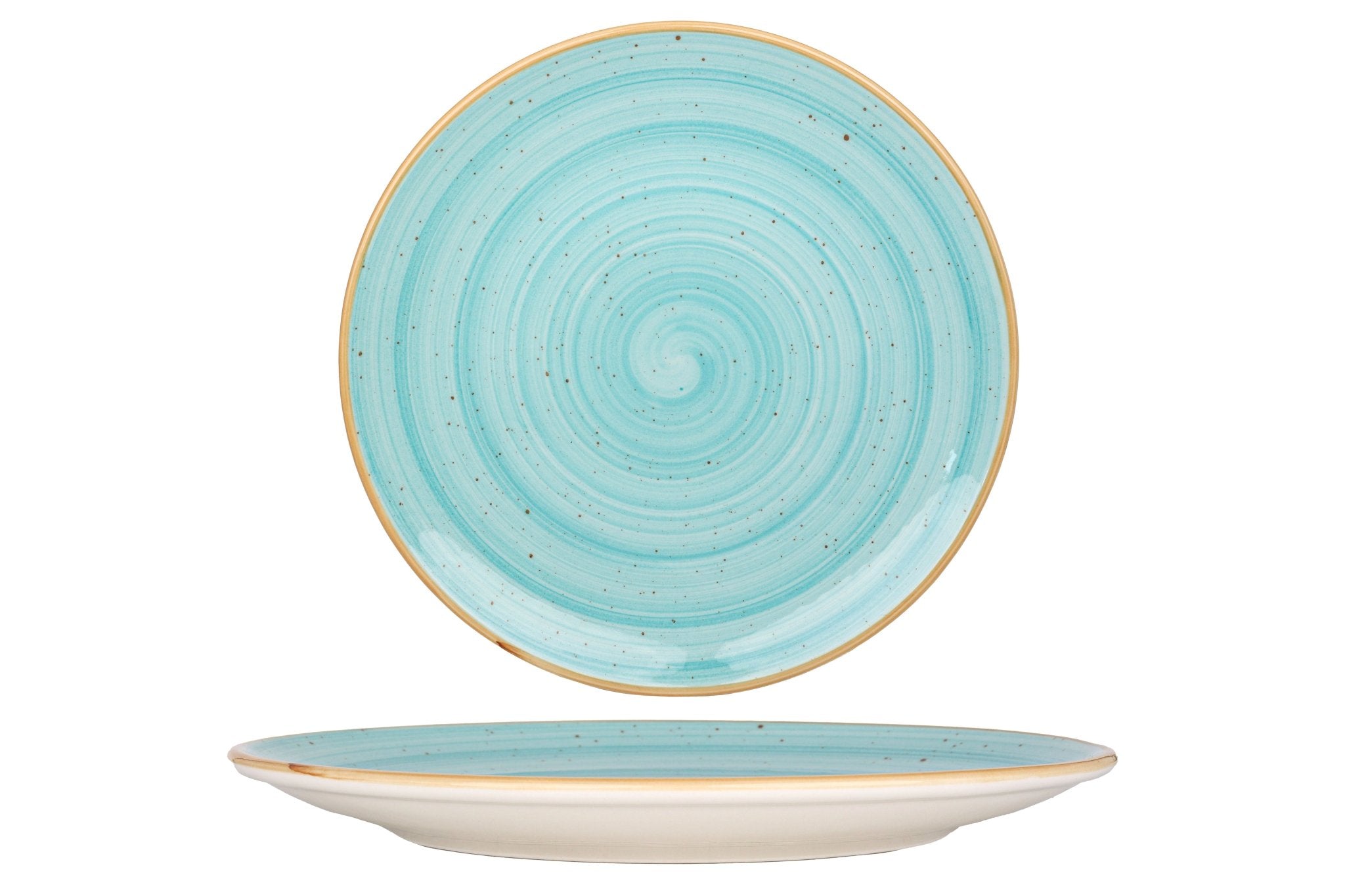 Aqua Blue 27 cm Ceramic Dinner Plate Set - Elegant & Durable for Everyday Meals, Parties & Home Decor