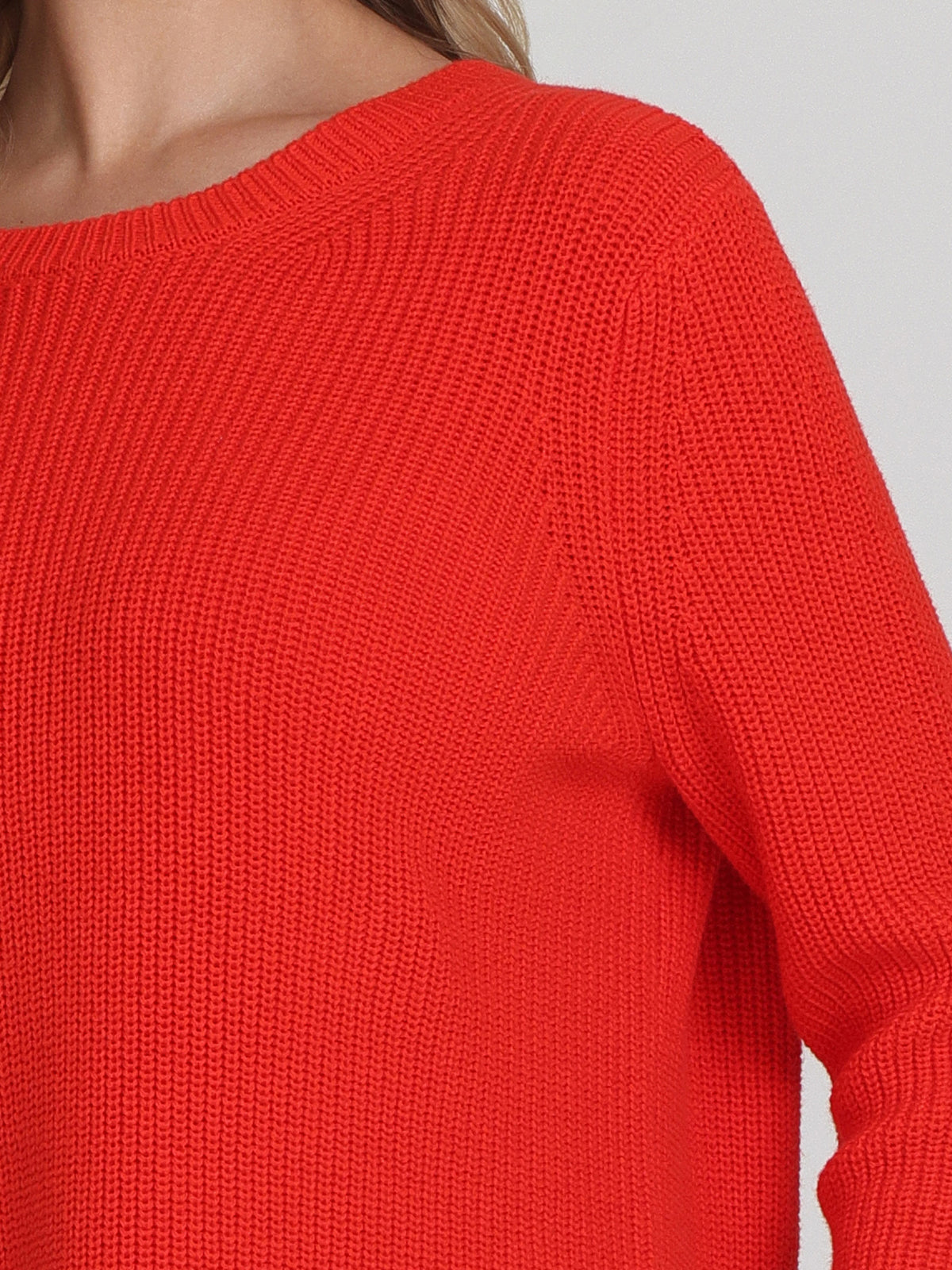 Emma Women's Crewneck Shaker Stitch Cotton Sweater - Soft Casual Pullover for Fall & Winter, Perfect for Office, Dates and Weekend Outings