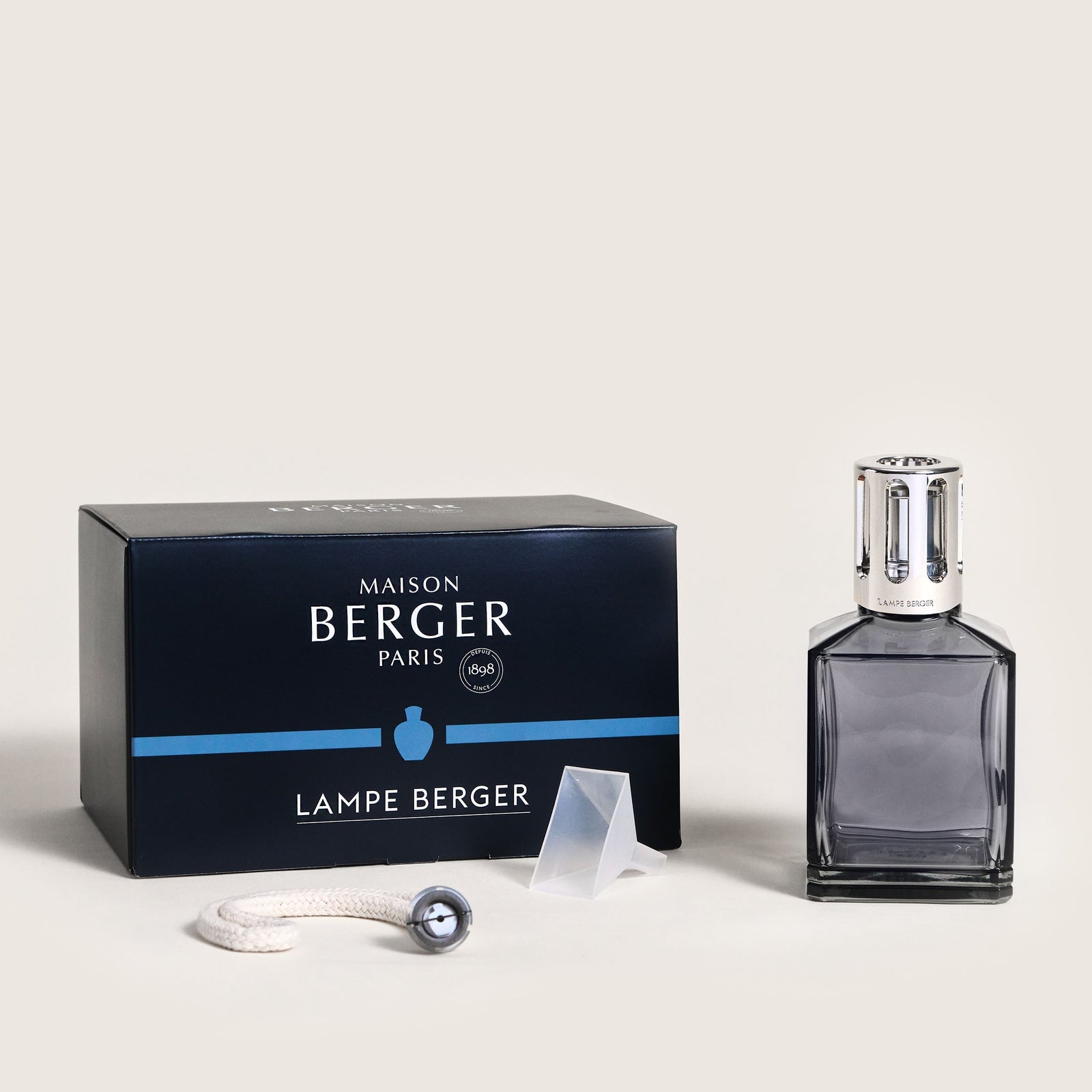 Maison Berger Square Lamp in Grey - Elegant Home Fragrance Diffuser for Living Room, Bedroom & Office