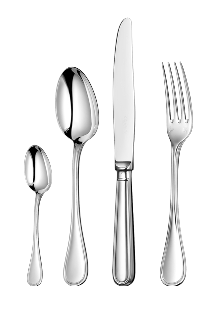 Christofle Albi 24-Piece Silver Plated Flatware Set with Storage Chest - Elegant Tableware for Fine Dining, Wedding Gifts & Formal Occasions