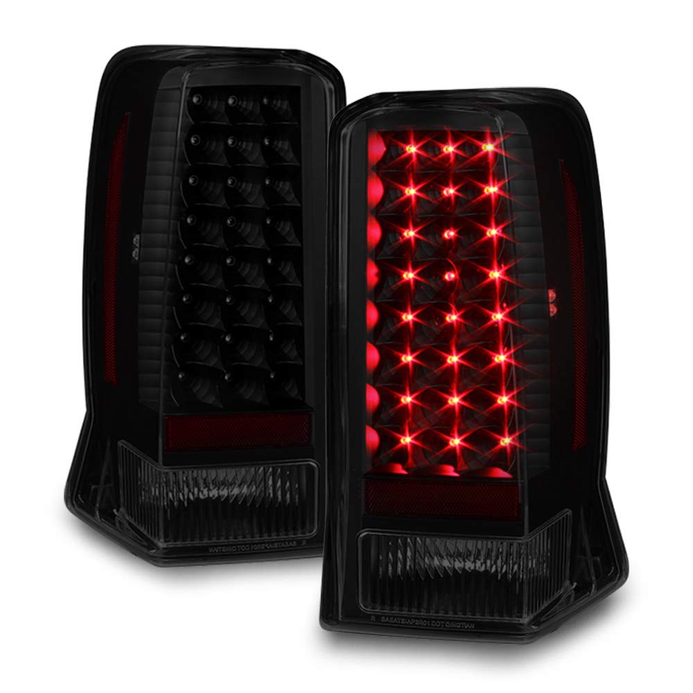 ACANII LED Tail Lights for 2002-2006 Cadillac Escalade ESV - Smoke Black Pair (Driver & Passenger Side) - Enhanced Visibility & Style for Night Driving and Custom Car Upgrades
