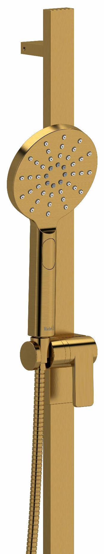 3 Function Handheld Shower Head with 31-Inch Slide Bar - 1.8 GPM Brushed Gold (Model 4844BG WS RIOBEL) - Perfect for Bathroom Renovation & Spa-Like Shower Experience