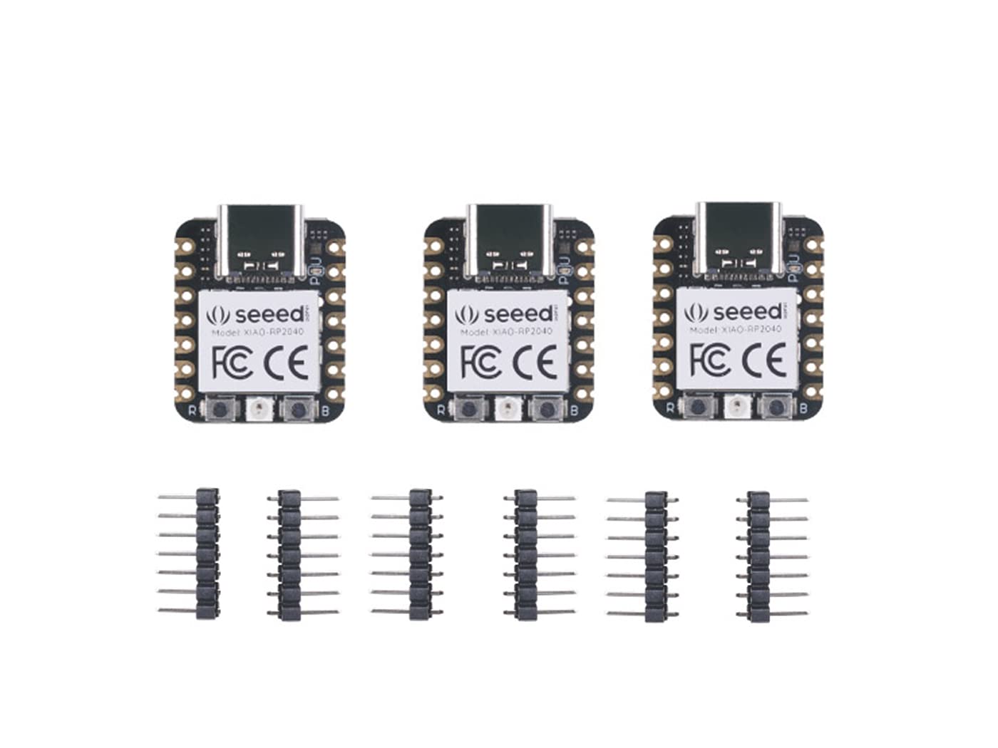 Seeed Studio XIAO RP2040 Microcontroller - Dual-Core ARM Cortex M0+ Processor | Compatible with Arduino, MicroPython & CircuitPython | 3-Pack for IoT, Robotics & DIY Electronics Projects
