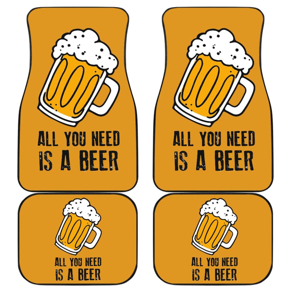 Premium Beer Cheering Car Floor Mats - Non-Slip, Durable & Easy to Clean - Perfect for Car Enthusiasts & Beer Lovers - Great for Road Trips, Tailgating & Gifts