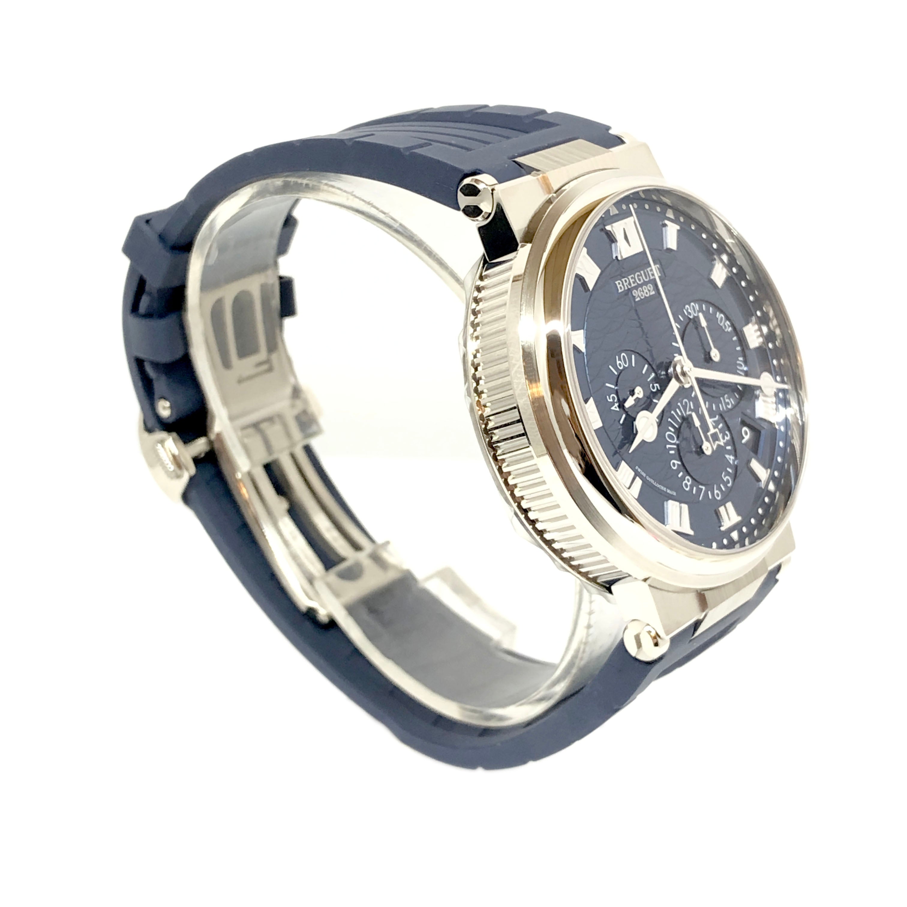 Breguet Marine 5527 Chronograph 18K White Gold Men's Luxury Watch - Perfect for Formal Events, Business Meetings & Special Occasions