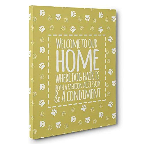 Dog Housewarming Canvas Wall Art - Welcome to Our Home Decor - Perfect for New Pet Owners & Homewarming Gifts
