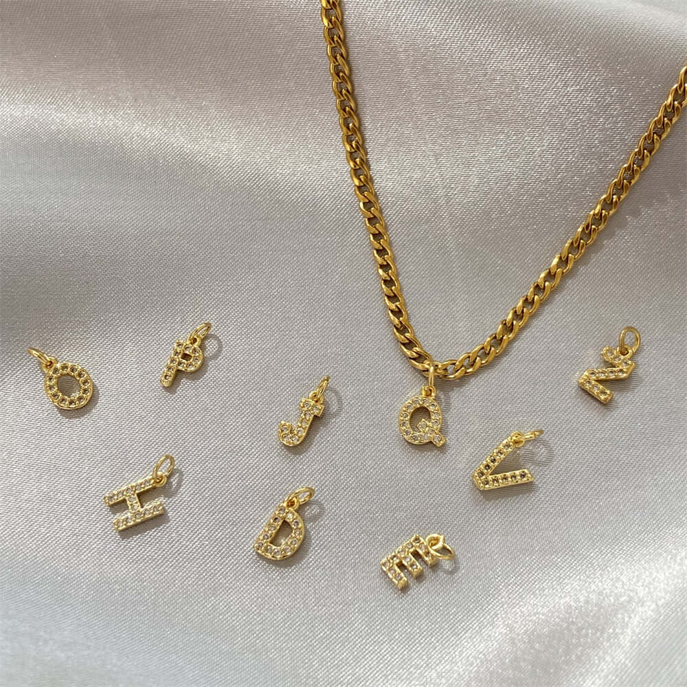 14K Gold Alphabet Charm Pendant Necklace - Personalized Initial Necklace for Women, Gift for Her | Perfect for Birthdays, Anniversaries & Everyday Wear (HSN701)
