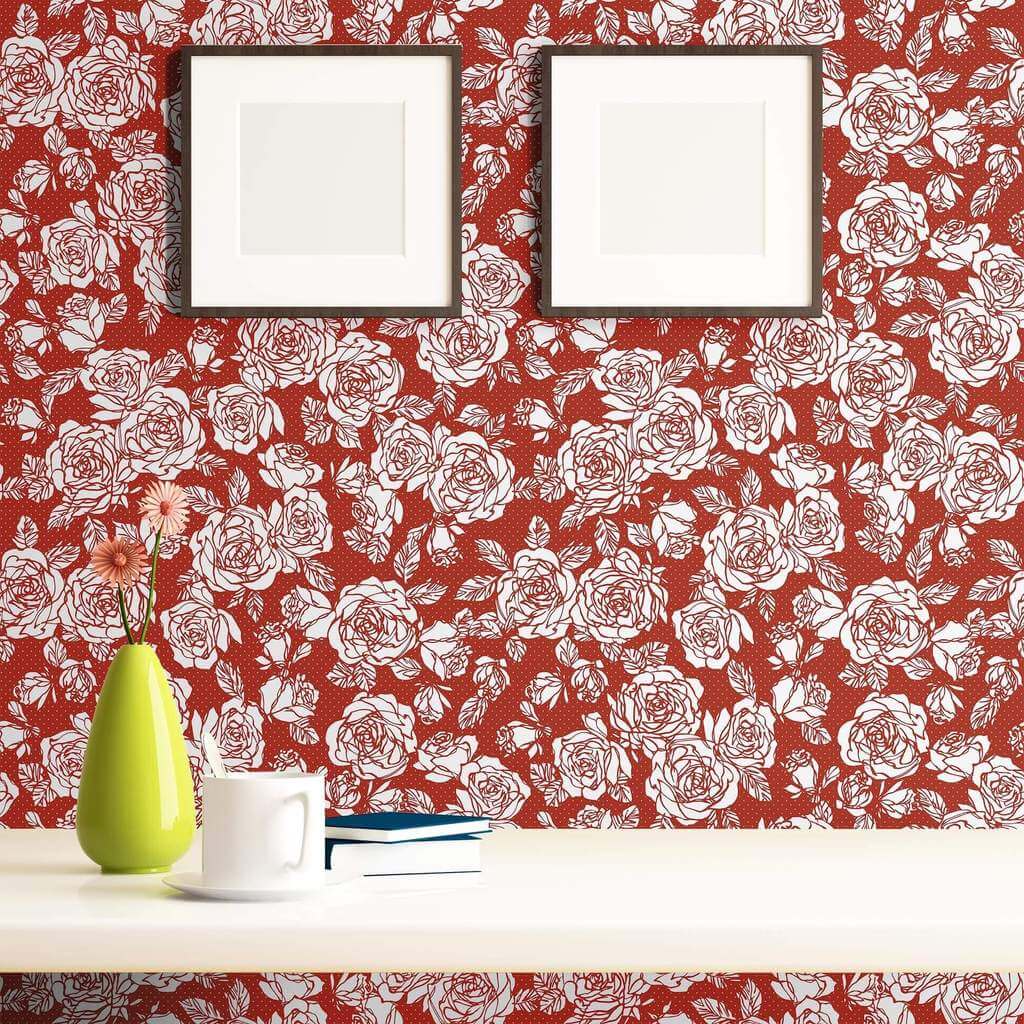 White Textured Floral Peel and Stick Removable Wallpaper - Self-Adhesive Decorative Wall Covering for Bedroom, Living Room & Home Decor