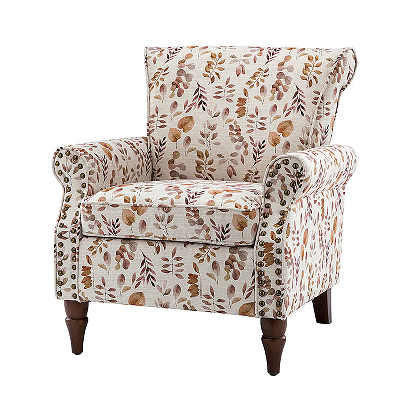 Artemisa Modern Floral Pattern Upholstered Armchair - Comfortable Living Room Accent Chair for Home Office & Lounge Decor