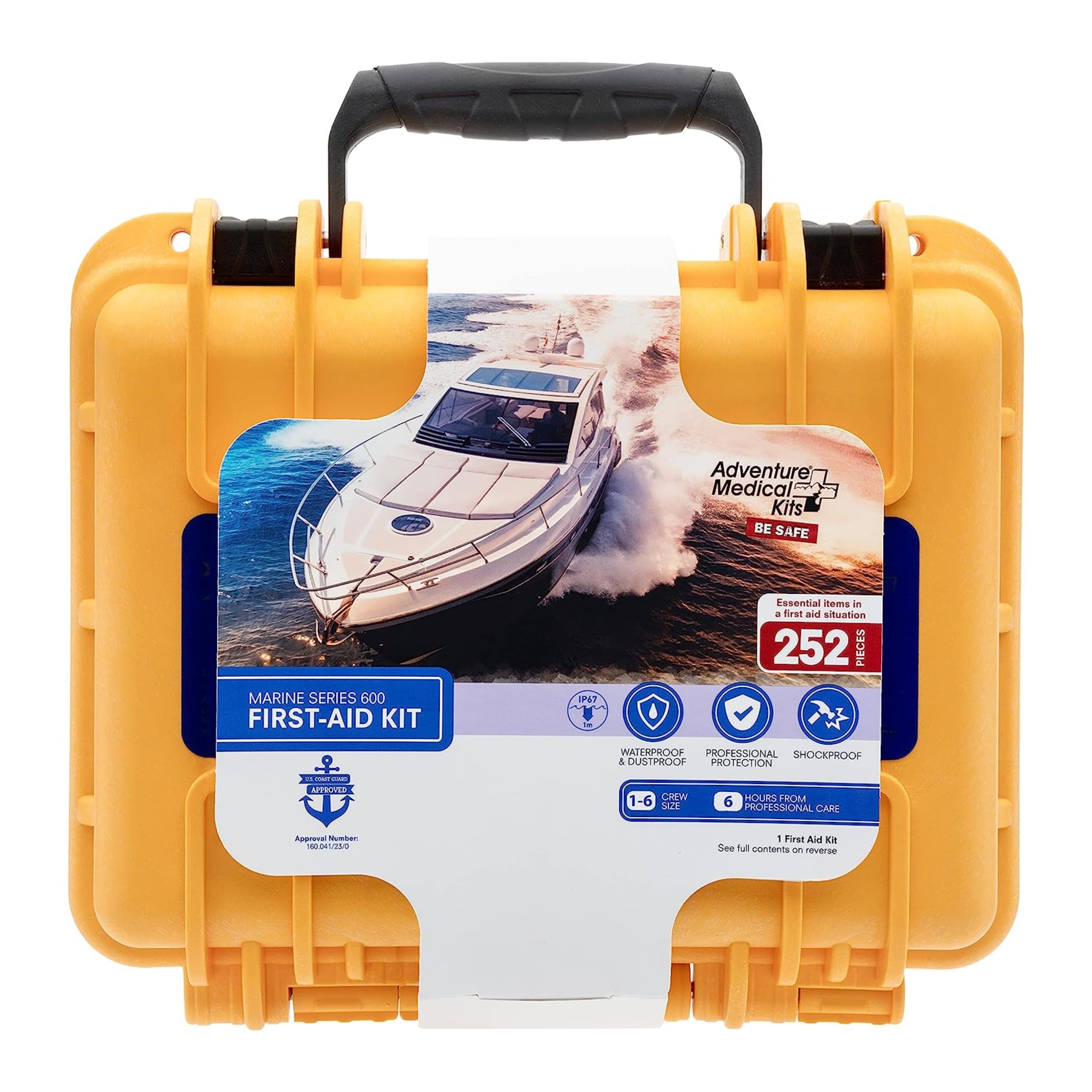 Adventure Medical Kits Marine Series First Aid Kit - 600 Pieces Boat Emergency Kit for 8 People (12 Hours Care) | Includes Bandages, Medications & Guidebook | Perfect for Boating, Fishing & Marine Adventures